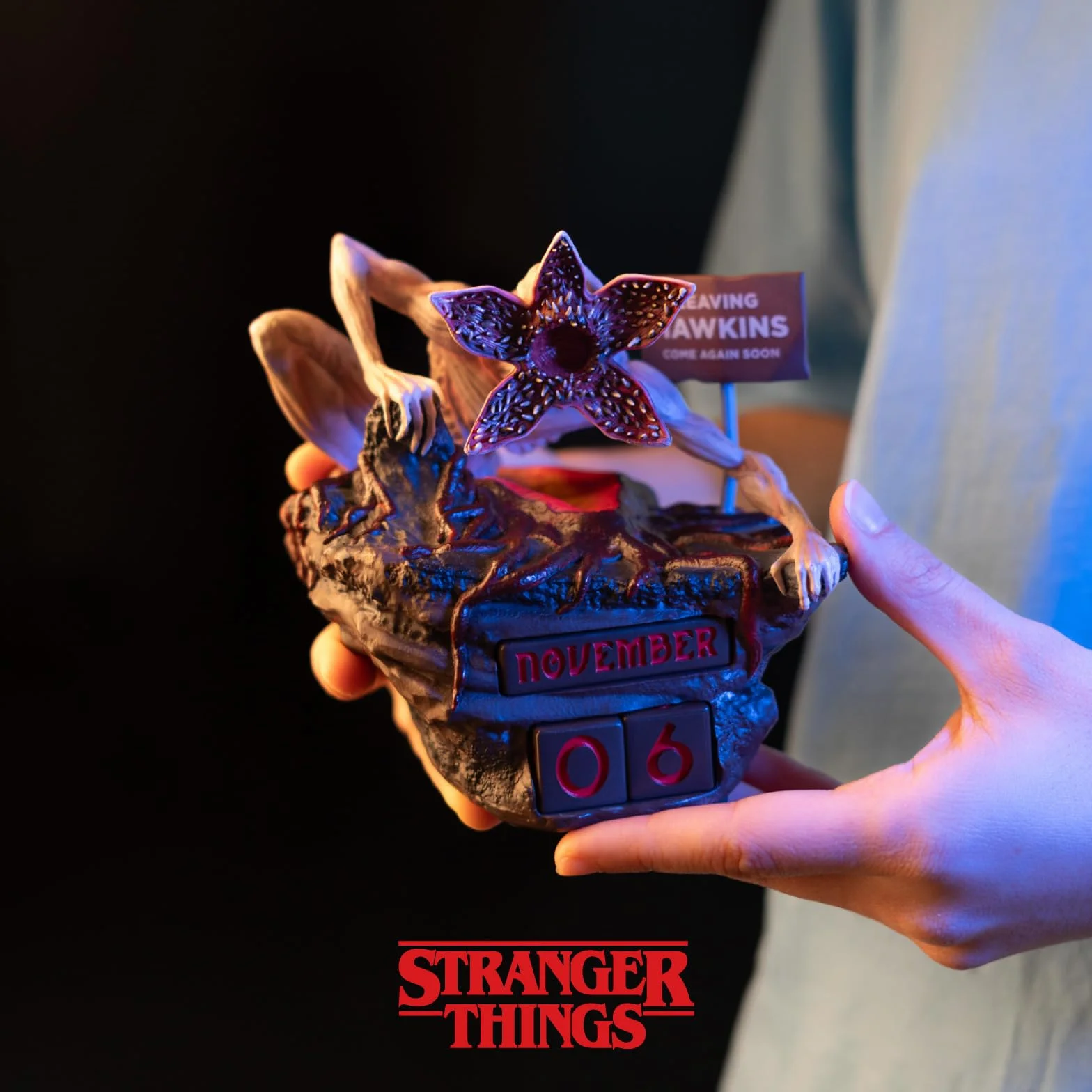 Calendario Stranger Things Officcial Merch | Calendario Adviento Stranger Things | Figura Demogorgon | ST Merchandising Oficial