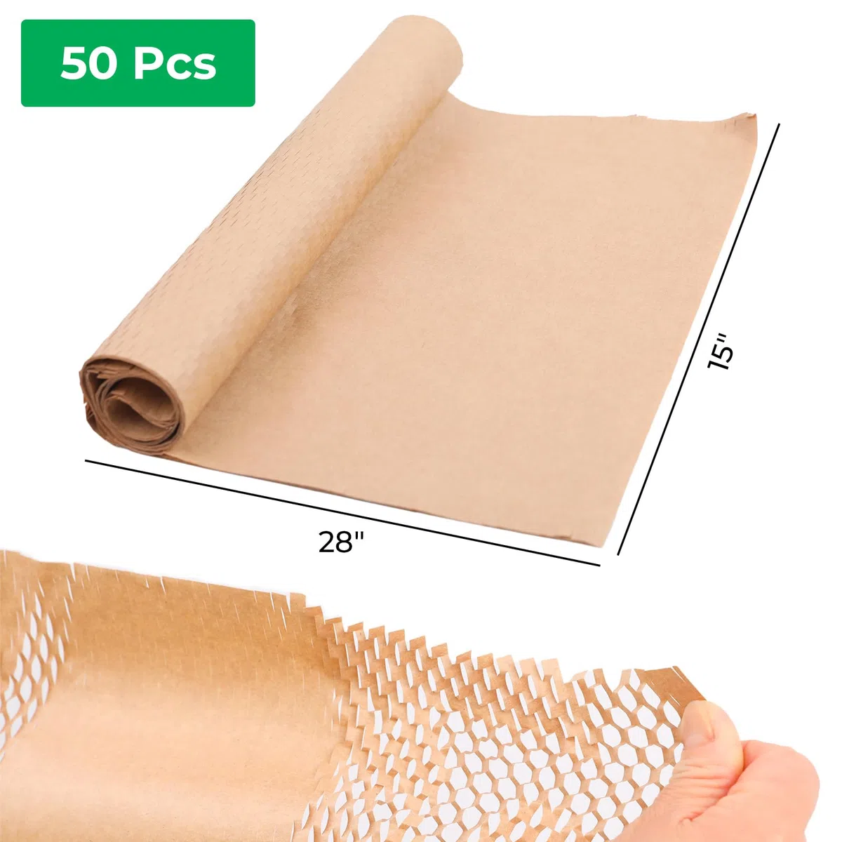 Hojas de papel de embalaje de panal de abeja, envoltura acolchada de burbujas para mudanzas, productos y regalos, material de embalaje de amortiguación reciclable, suministros de envío biodegradables