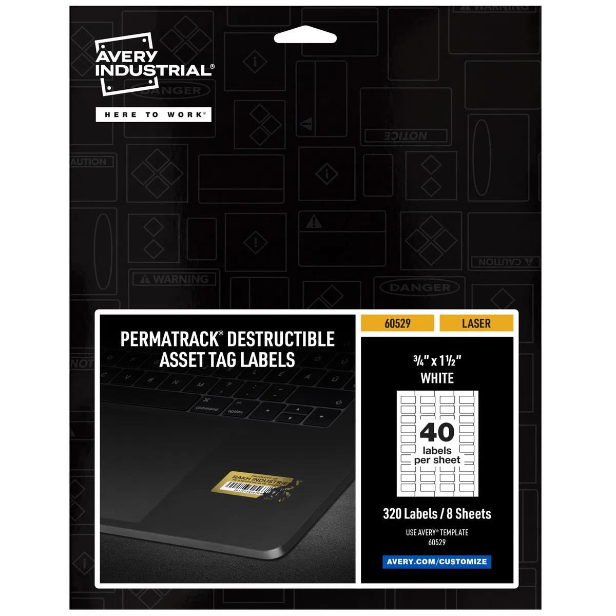 Avery PermaTrack 60529 - Etiquetas destructibles para activos, 3/4 x 1-1/2 pulgadas, 320 etiquetas