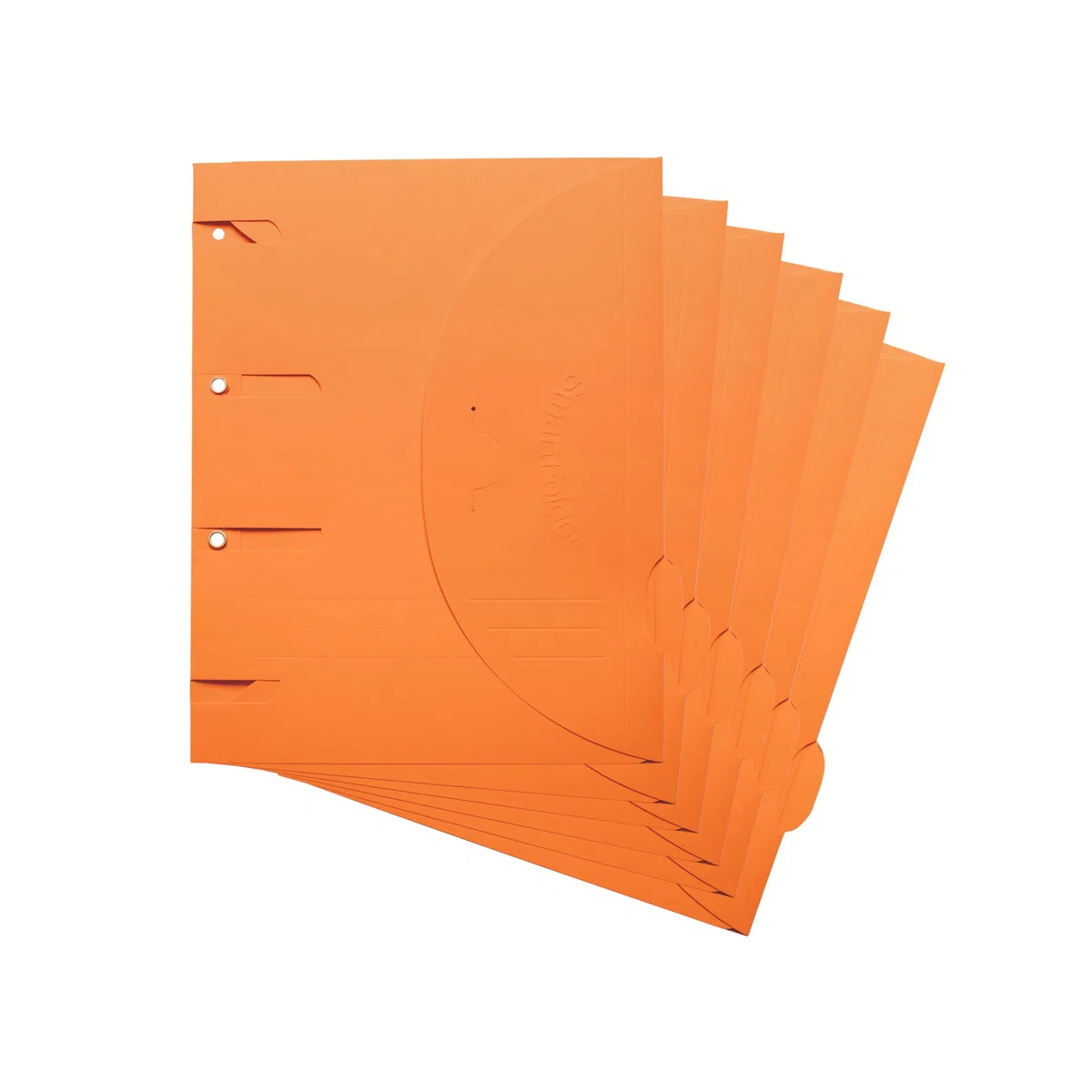Djois Smartfolder 122302- Lote 100 Carpetas portafolios A4 con 3 solapa y perforaciones para archivo- Sistema Patentado, cierre con velcro- Subcarpetas Resistentes y Ecológicas, Color Naranja, 100u.