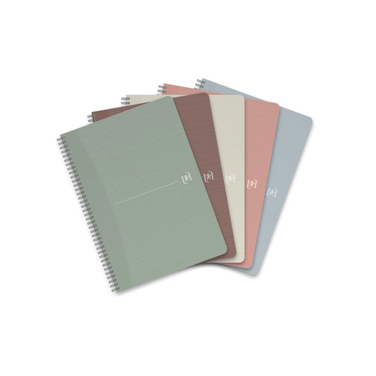 Oxford My Rec'Up - Cuaderno de espiral (A4, cuadriculado, tapas de cartón reciclado, 90 hojas, 6 colores, pack de 5 unidades)