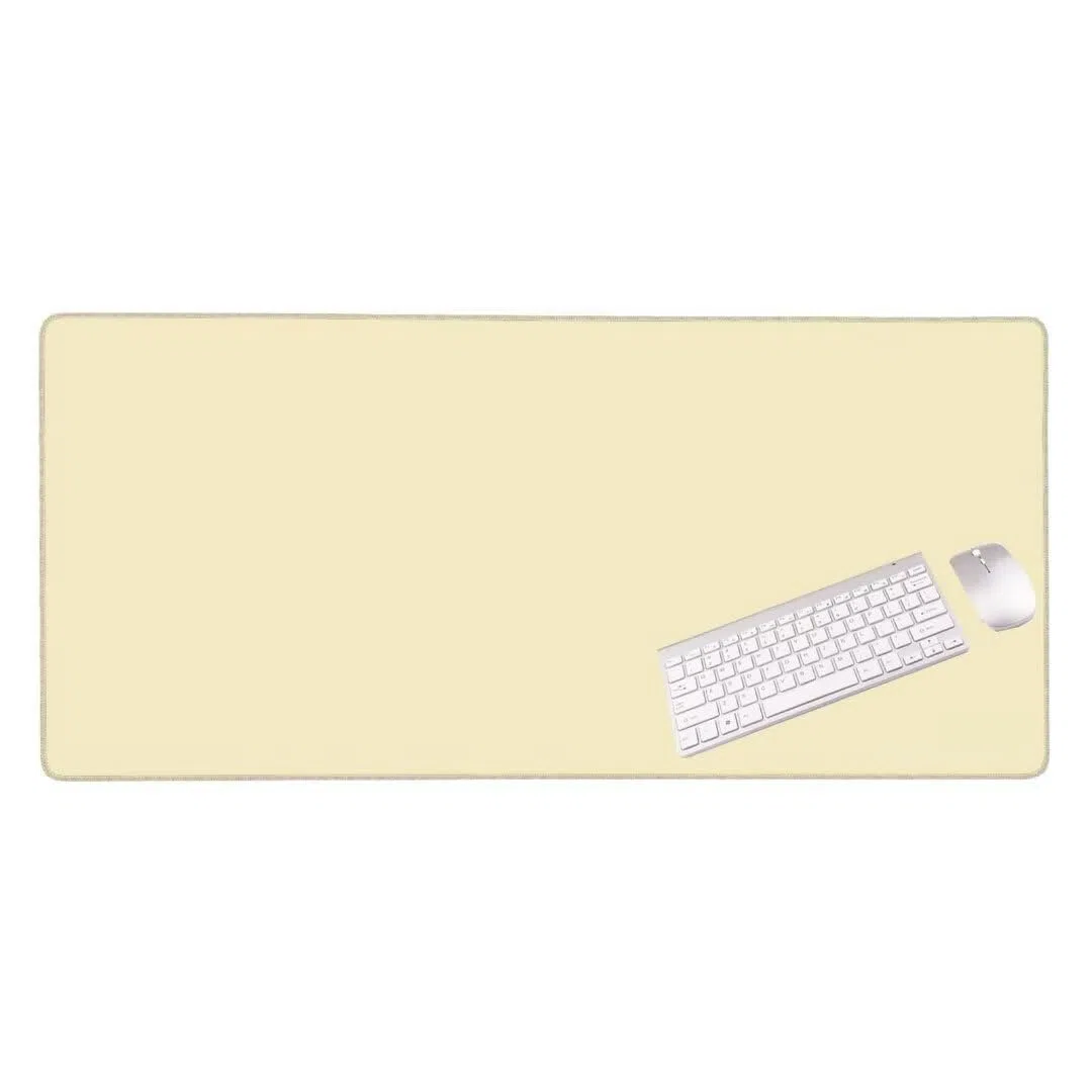 Alfombrilla de ratón 1400x600x3 MM, Alfombrilla Ratón XXL Extendida de Gran Tamaño con Bordes Cosidos, Resiste Salpicaduras, Base de Goma Antideslizante y Almohadilla para Teclado, Beige S-9932