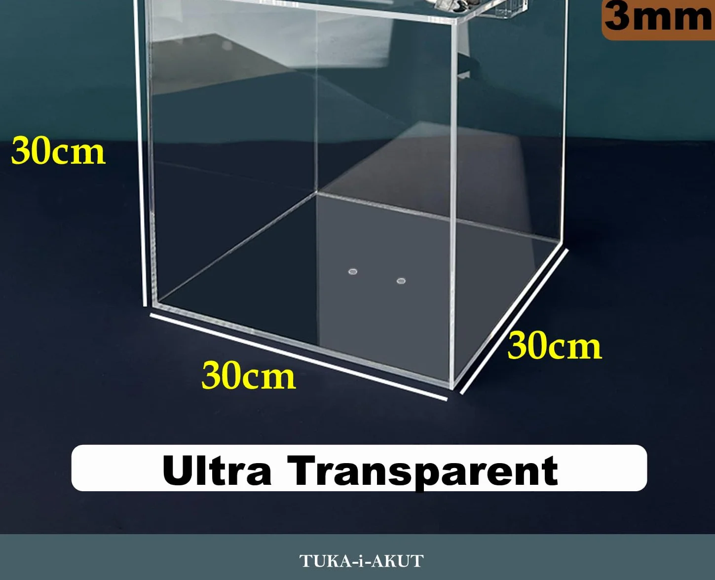 TUKA-i-AKUT Caja de Donaciones Cerrada 30x30x30 cm, Acrílica Transparente Lotería/Promoción/Acción/Votaciones, TKD8260-30cm