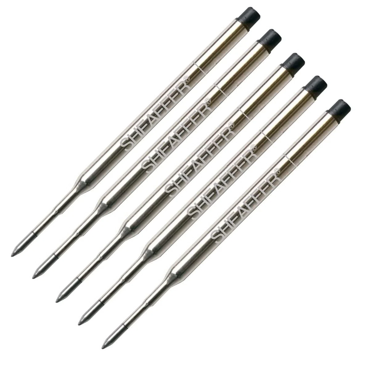 Pen Savings Paquete combinado, recambios originales de Sheaffer para bolígrafo, paquete de 5, estilo K, 99335, tinta negra de punta media (paquete a granel)