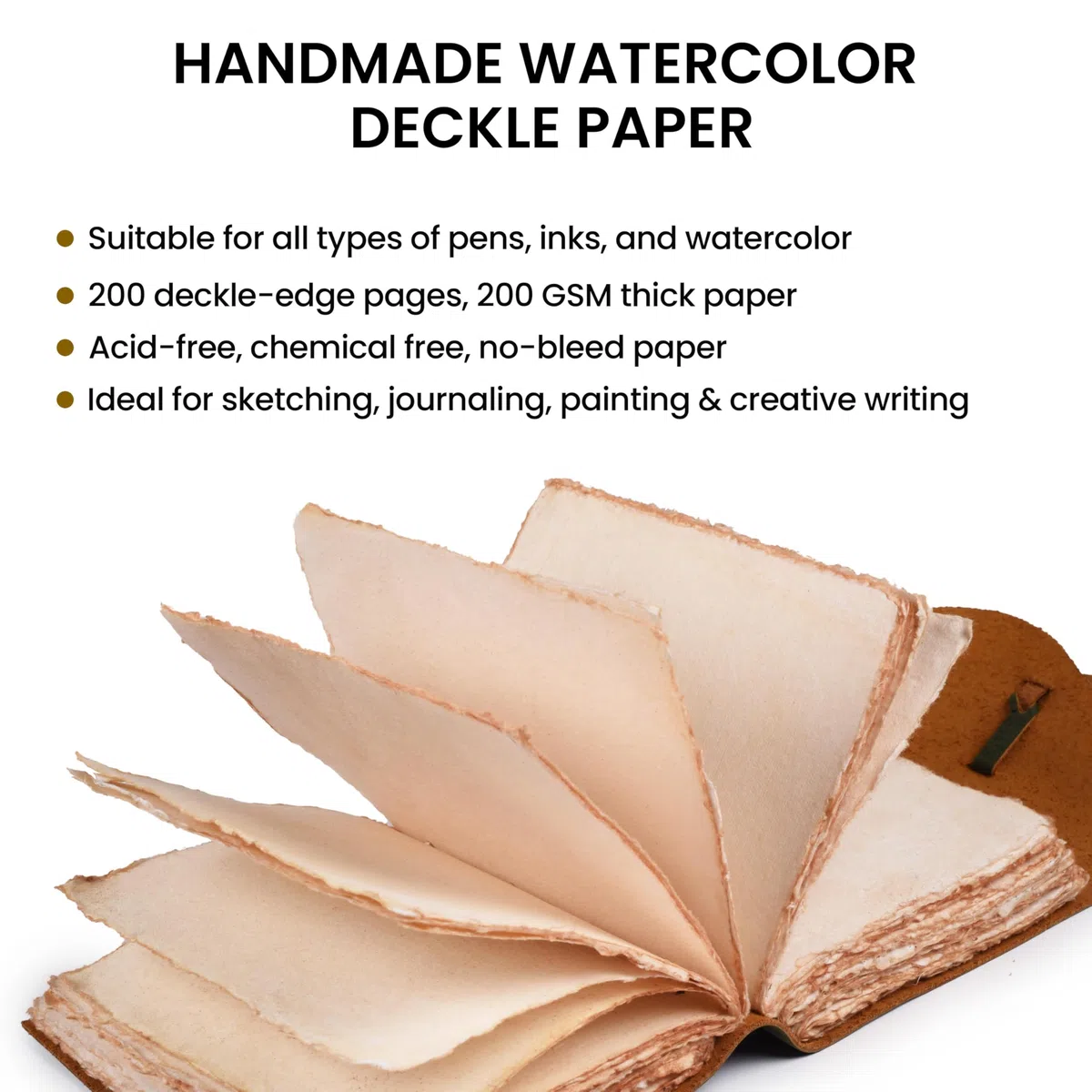 Rasavi Diario encuadernado de piel auténtica para hombres y mujeres, cierre de llave vintage, libro de sombras, 200 páginas hechas a mano, papel de acuarela vintage con borde de cubierta, fucsia, 6 x