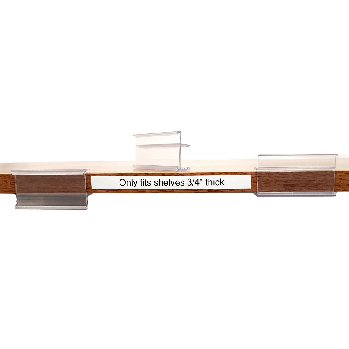 Soporte de madera transparente con ranura para billetes de 6,35 cm de largo x 3,81 cm de alto, clips y agarres en estantes de 1,9 cm de grosor – múltiples cantidades disponibles