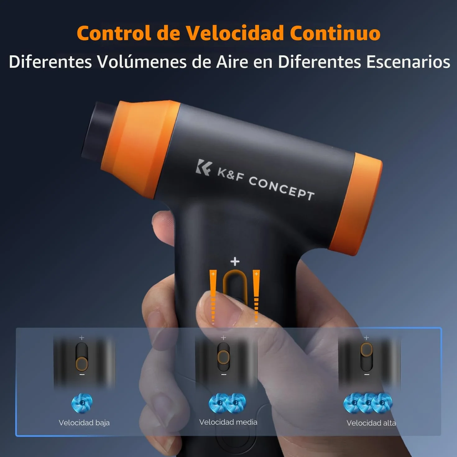 K&F CONCEPT BS200 2 en 1 Soplador y Aspirador - 150000RPM, Soplador de Polvo Eléctrico con Ajuste Infinito Viento | Motor Sin Escobillas | 5000mAh, Air Duster para Cámara, PC, Teclado, Exterior, Hogar