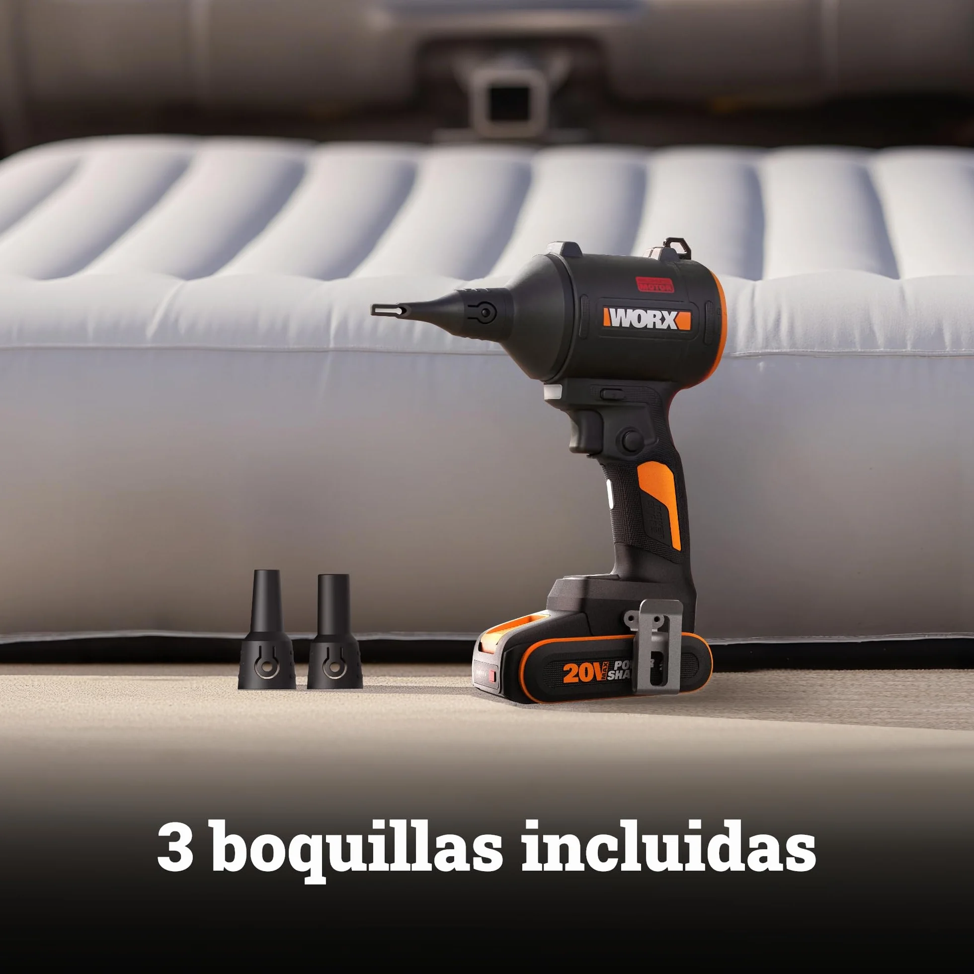 WORX 20V soplador de Polvo inalámbrico con Motor sin escobillas – colector de Polvo eléctrico para Limpieza, soplador de Aire comprimido (WX099 con batería y Cargador)
