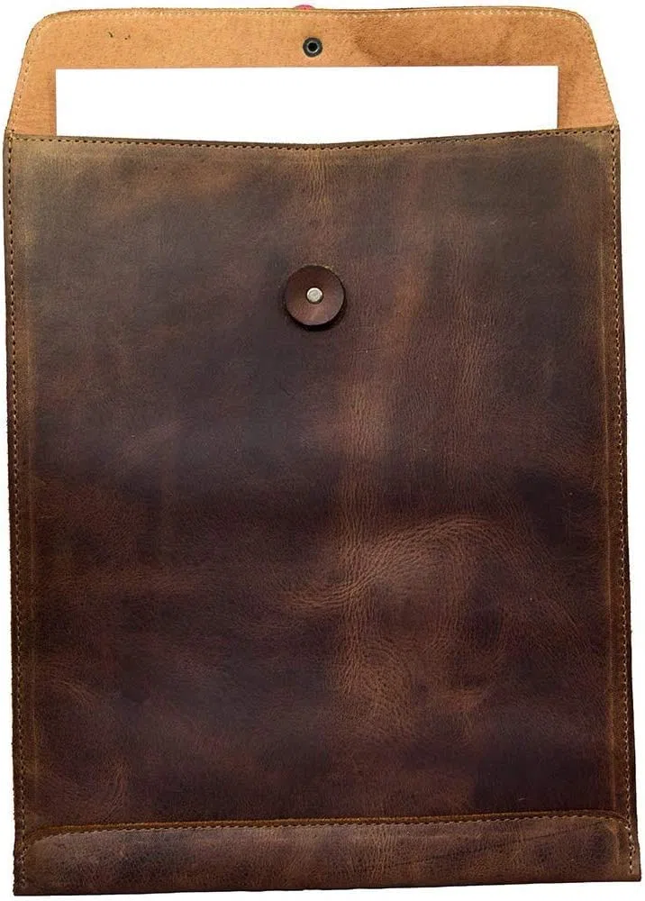 The Tannery Portadocumentos y portadocumentos de cuero de plena flor hechos a mano Carpeta para archivos de documentoS | Organizador Profesional para Oficina y Trabajo (Marrón Oscuro)