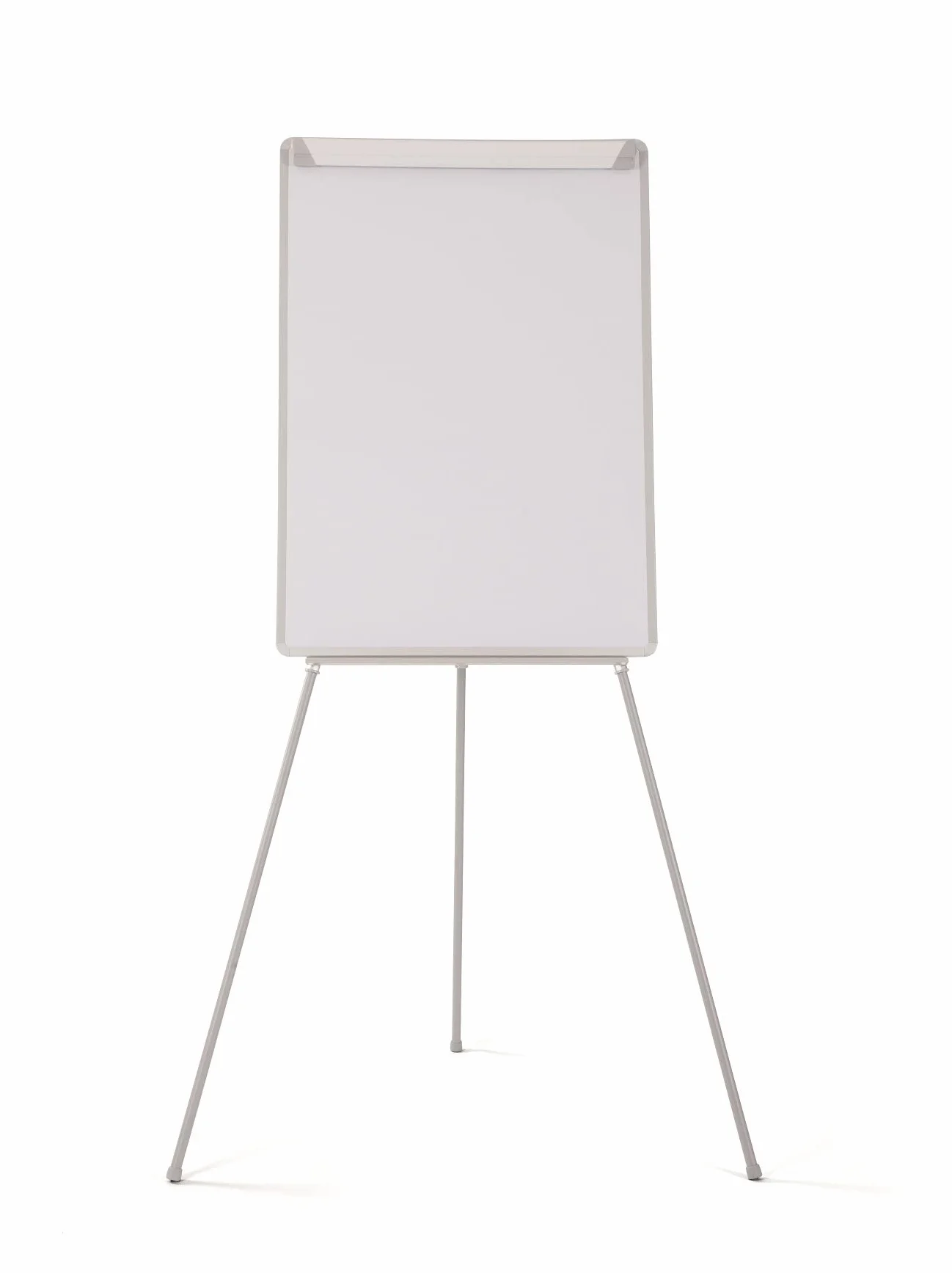 Bi-Office Pizarra Blanca con caballete de trípode basic, pizarra euro 70 x 100 cm, rotafolios con Marco Gris, con bandeja y clip ajustable para bloques