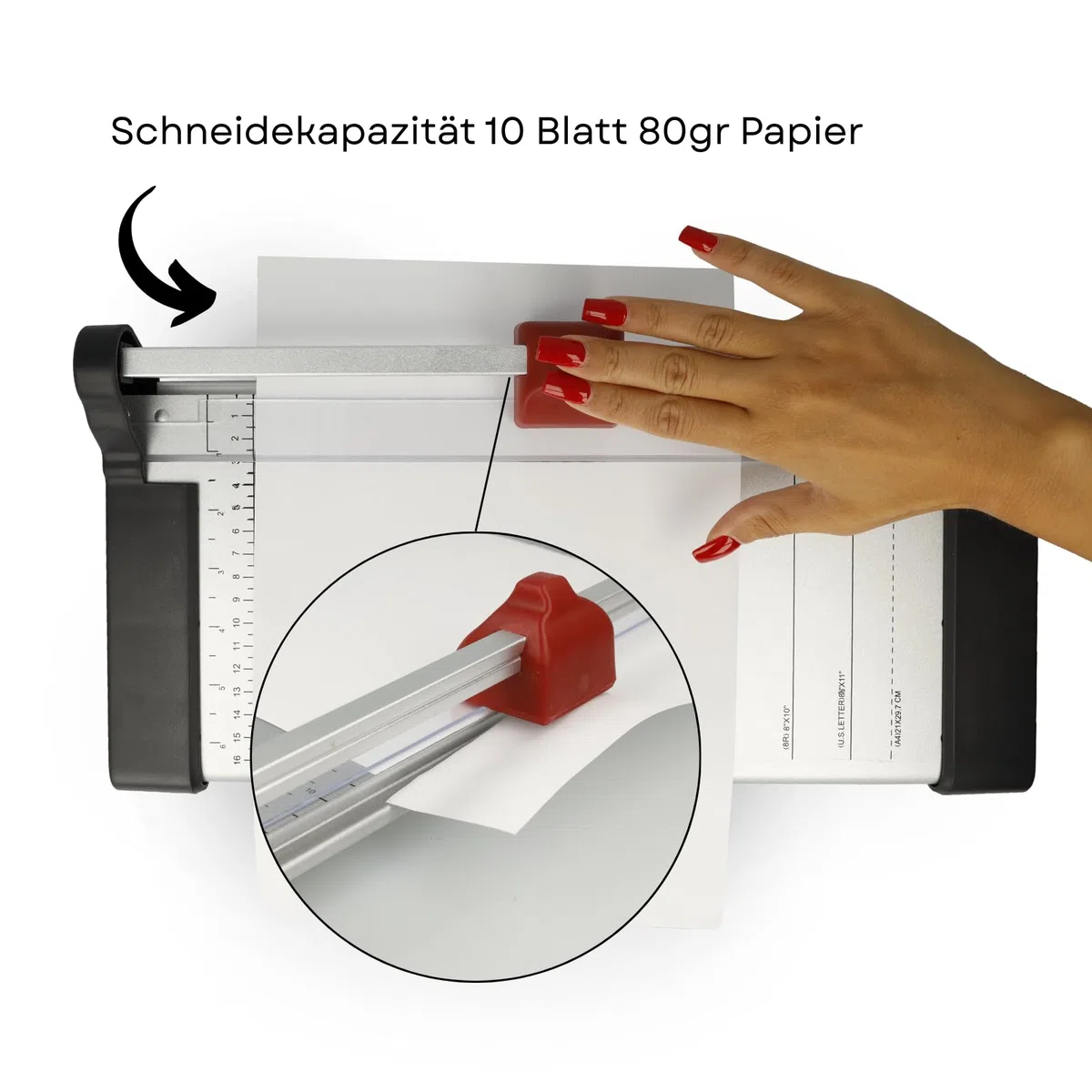 Westcott E-160000 00 - Cortador de papel (A4, para hasta 10 hojas, 30 cm de longitud, perfecto para A4 y formatos más pequeños)