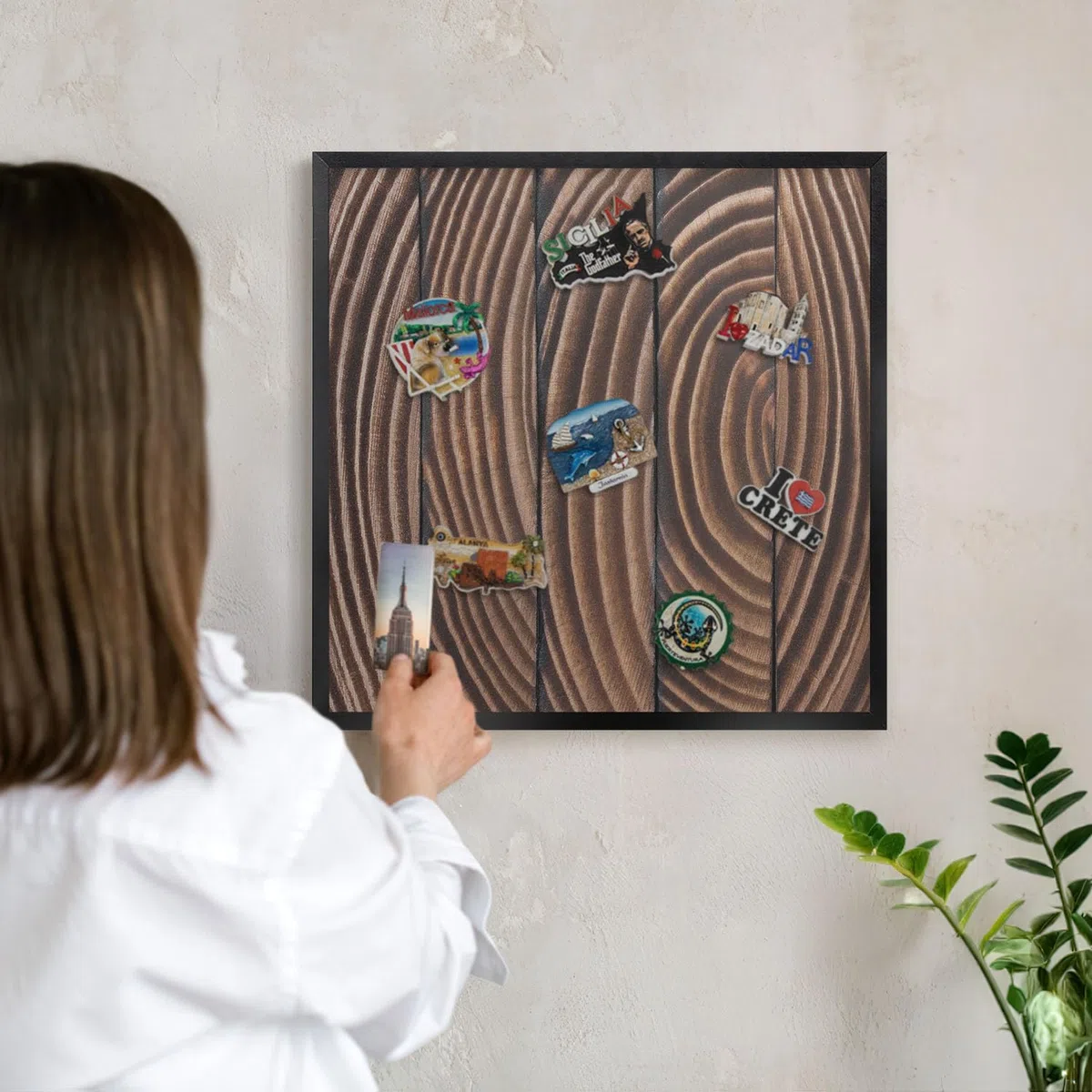 Pizarra de Pared para el Menú del Día 50x50 struttura in legno Marco Negro | Pizarra | Organizador | de Pared | Tablón | Anuncios | Decorativo | Recordatorio | Notas | Planificador | Semanal | Menú