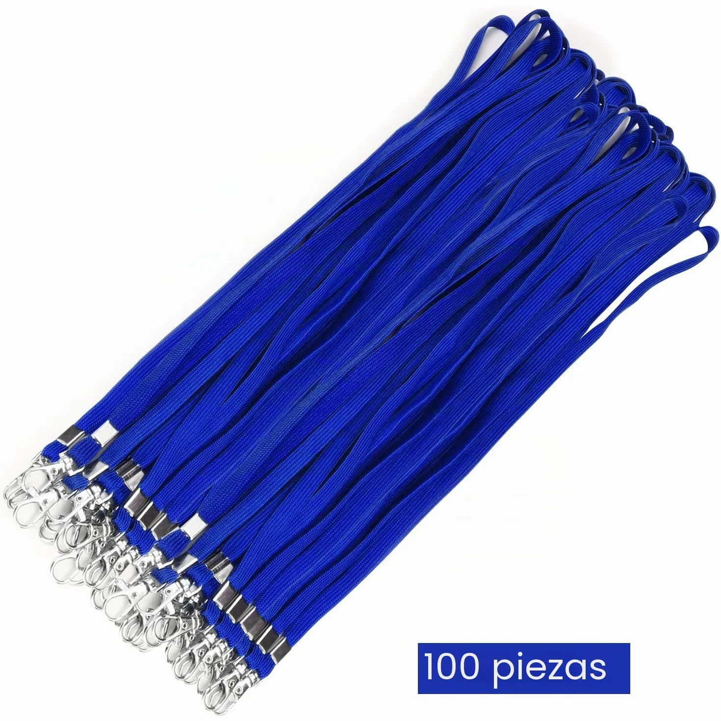Fushing 100 Piezas De 45cm De La Correa Del Cuello De Acollador Con El Corchete Del Eslabón Giratorio Para Las Tarjetas De La Identificación, Insignias, Llaves, Empleados, Estudiantes, etc (azul)