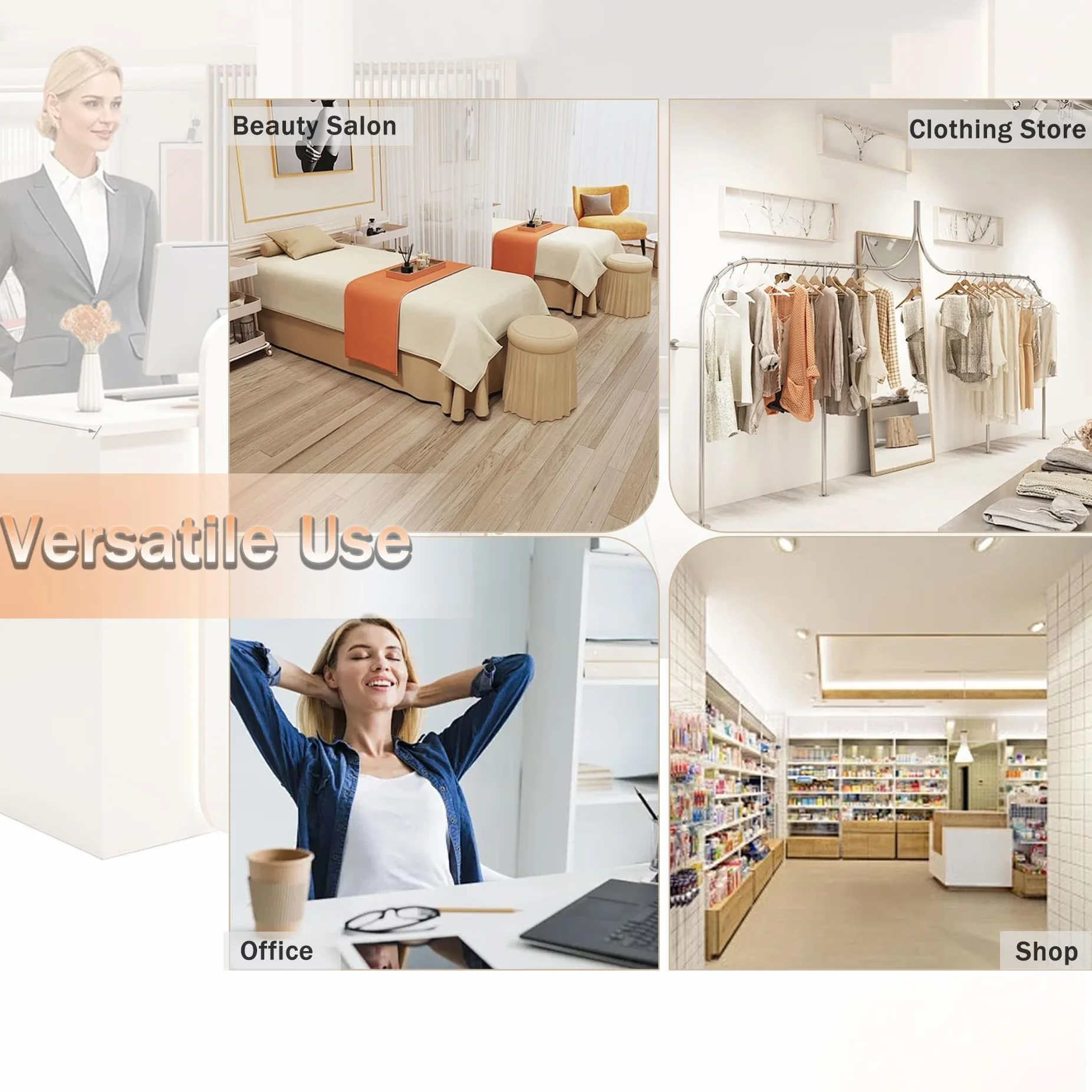 Mostradores para Tiendas,Mostrador Recepcion Moderno,Recepciones Peluqueria,Mesa de Recepción con Cajón Cerradura,Mueble de Recepción,para Oficina Comercio Hotele Salones de Belleza(Wit,60X45X100CM)