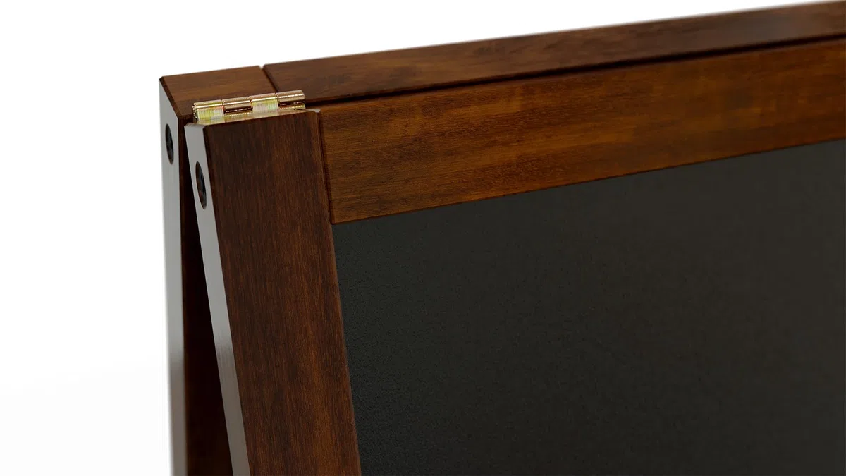 ALLboards Pizarra Caballete Con Marco De Madera Barnizado 150x61cm, Pizarra De Tiza De Acera Para Anuncios