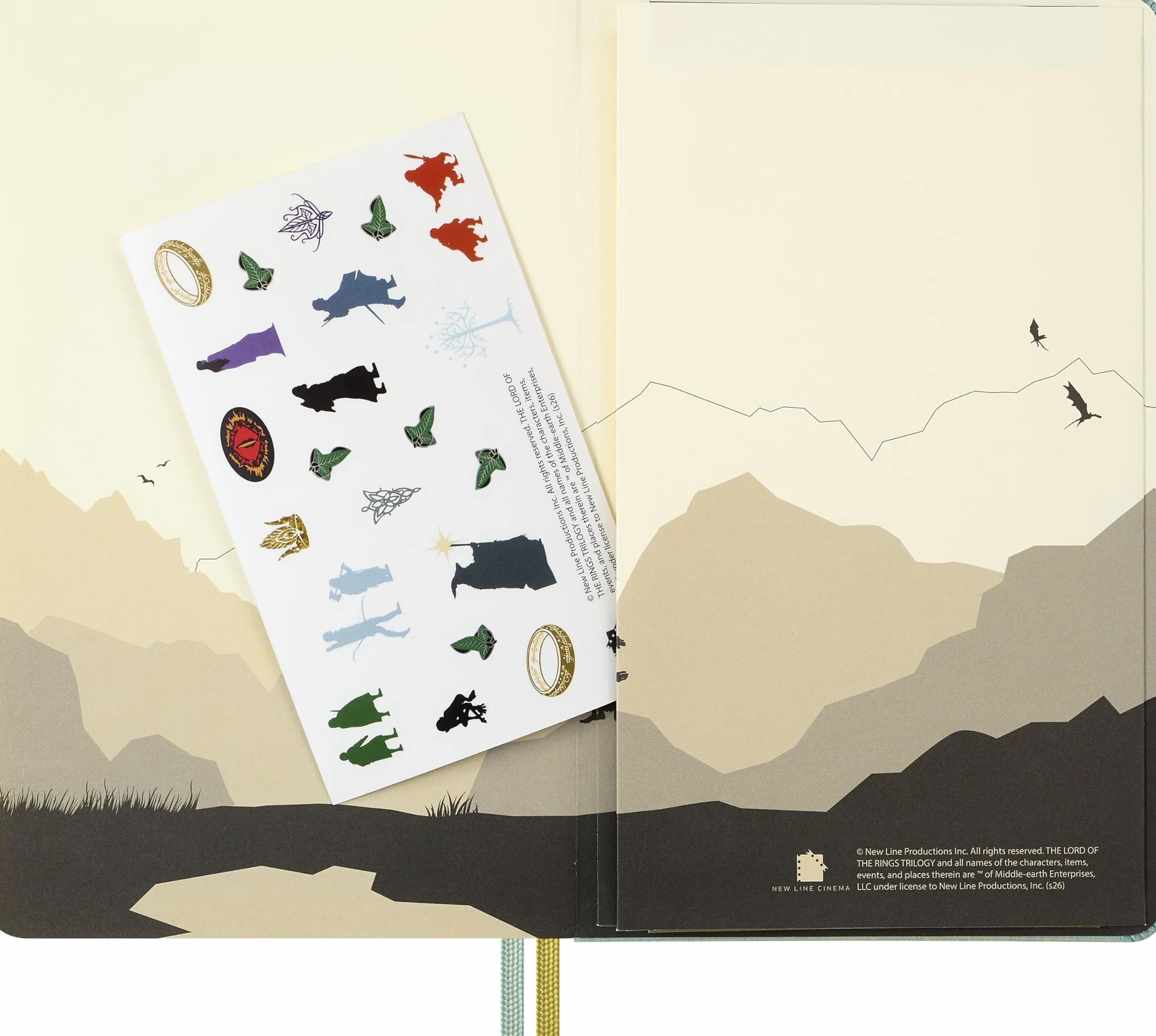 Moleskine Agenda Semanal El Señor de los Anillos Legolas y Gimli 18 Meses 2026 27 Tapa Dura Tela Cierre Elástico Tamaño L 13 x 21 cm