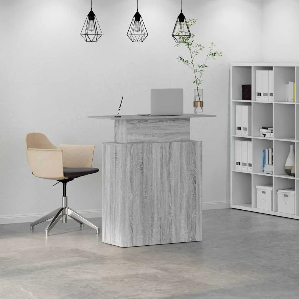 vidaXL Mostrador Recepción Sonoma Gris 100x40x104cm Madera Ingeniería