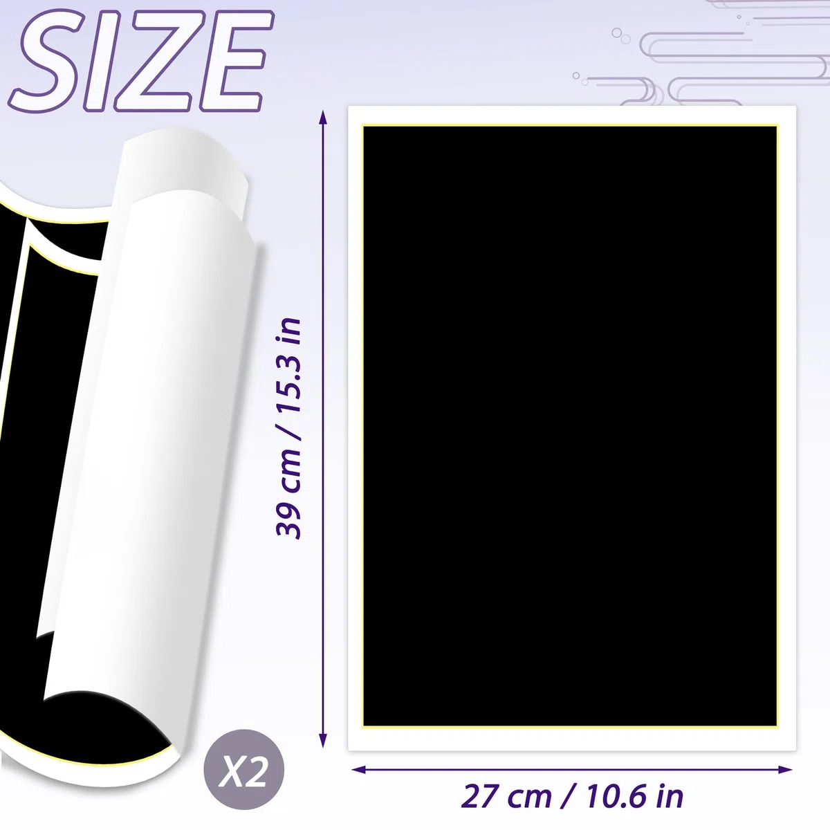 2 piezas de papel de grabado láser de 15.3 x 10.6 pulgadas, papel de grabado láser para cerámica, vidrio, metal, corte láser y grabado para manualidades (negro)