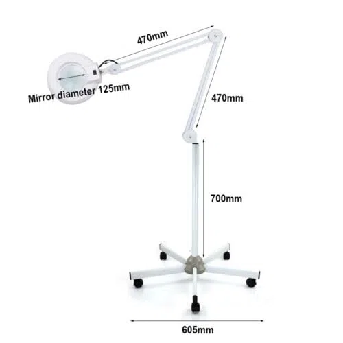 8 lupas con luz y soporte, lámpara de lupa LED, incluye abrazadera y base de ruedas, lámpara de escritorio fría, lámpara LED para lupa, lámpara de trabajo, lámpara de lupa para cuidado de belleza,