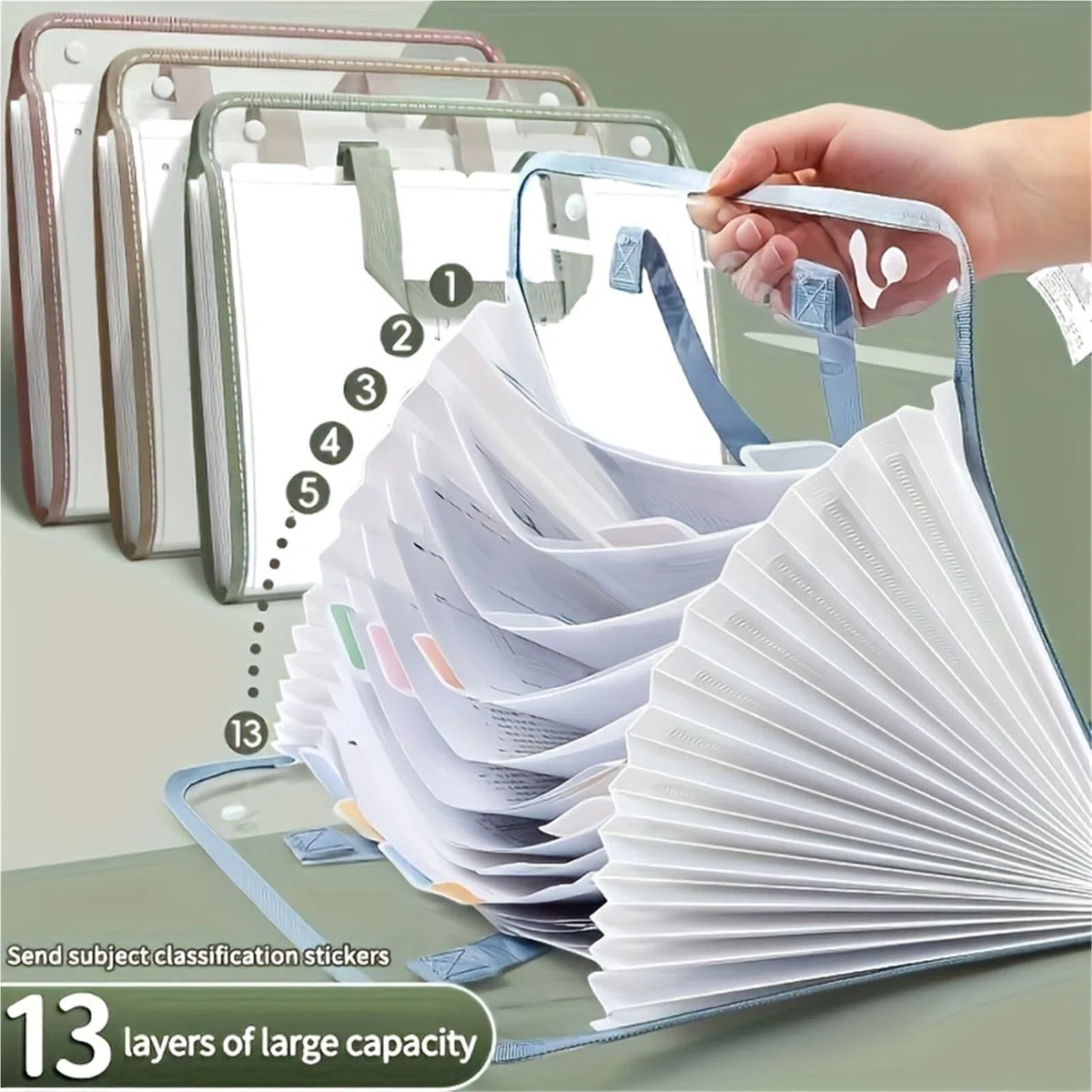 Carpeta Clasificadora Bolsa de almacenamiento archivos acordeón | Carpeta de papel de prueba de gran capacidad, organizador de documentos for estudiantes(Brown)