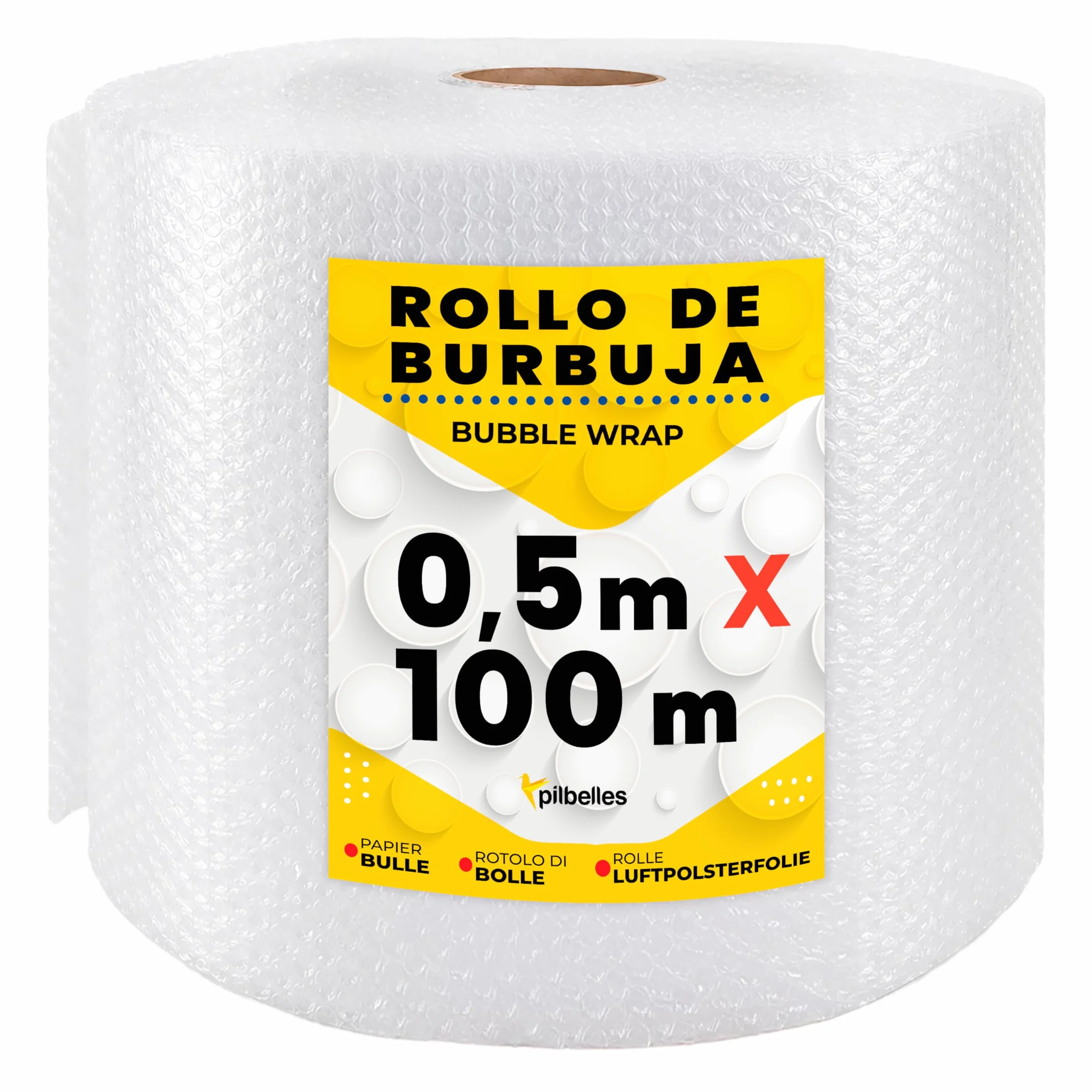Rollo de Papel Burbuja 50cm x 100m Protección Mudanza Embalaje