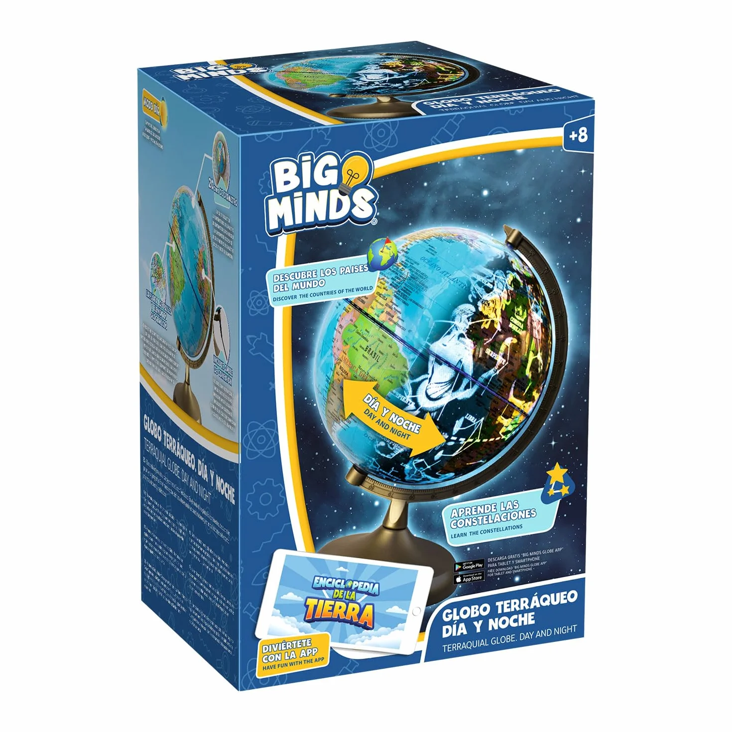 Globo Terráqueo Interactivo Niños con App Luz LED Español Big Minds