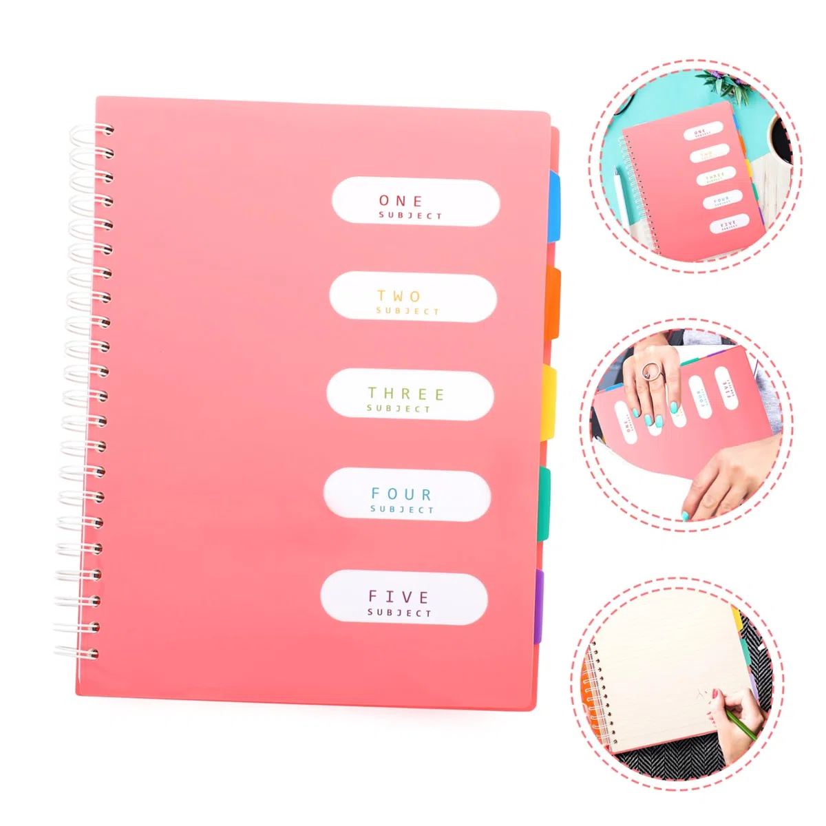 NUOBESTY Cuaderno de Espiral Libreta de Líneas para Escritura Bloc de Notas de Diario para Uso Escolar y Oficina Útiles Escolares Prácticos