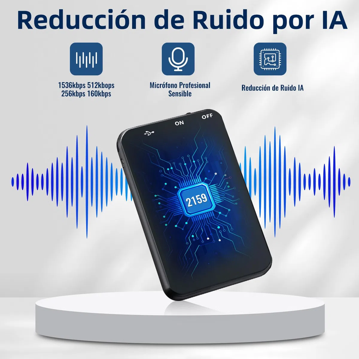 Grabadora de Voz, Vandlion HD Grabadora con Reducción de Ruido, USB C Mini Grabadora Digital con 40 Horas de Grabación para Reuniones Entrevistas Conferencias Clase