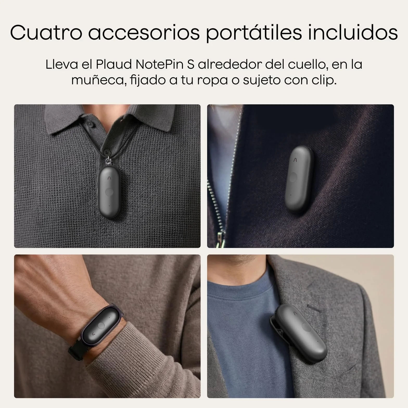 Plaud NotePin S Grabadora de Voz IA con Transcripción y Resúmenes para Reuniones