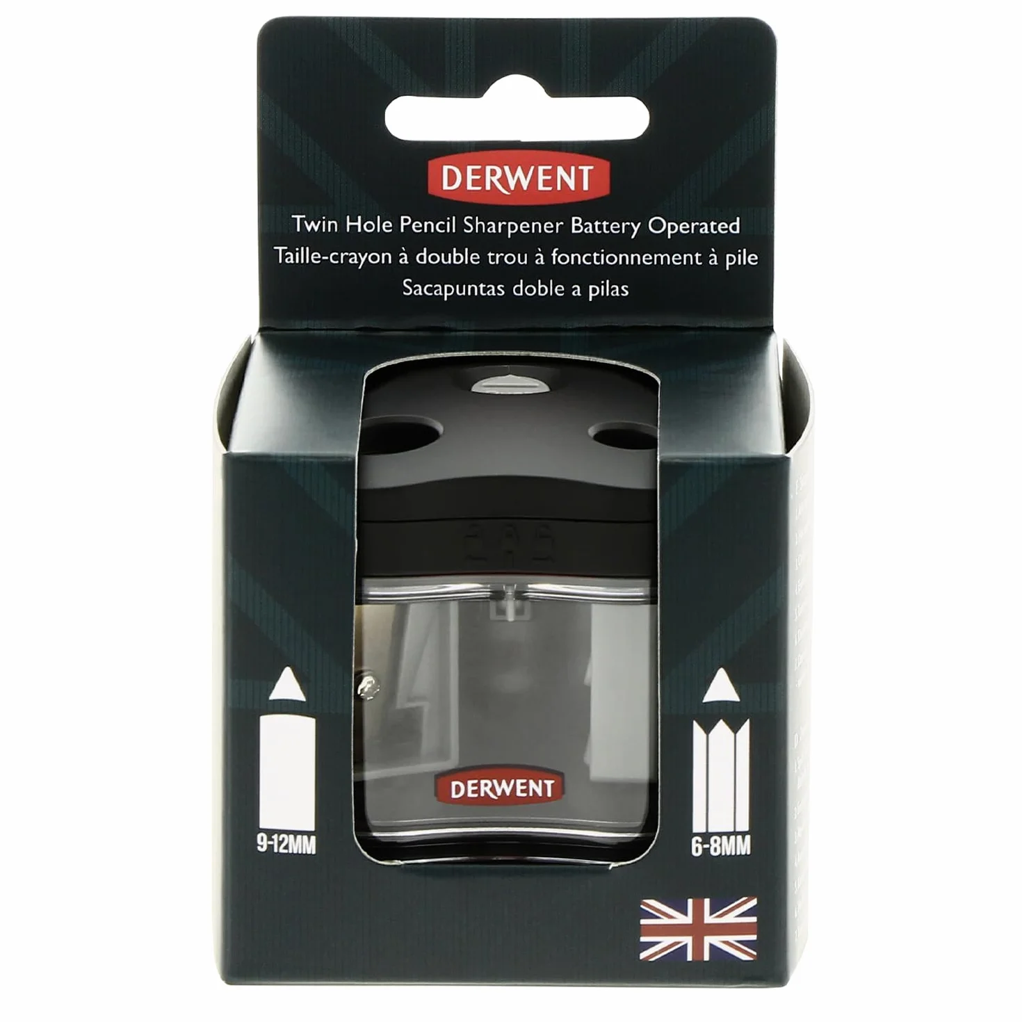 Derwent 2302332 - Sacapuntas Eléctrico de Doble Orificio, Calidad Profesional