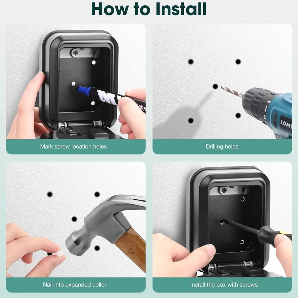 Caja de Seguridad Electrónica con Llave Inteligente y Bluetooth, Control por Aplicación y Código PIN, para Oficinas de Agentes Inmobiliarios de