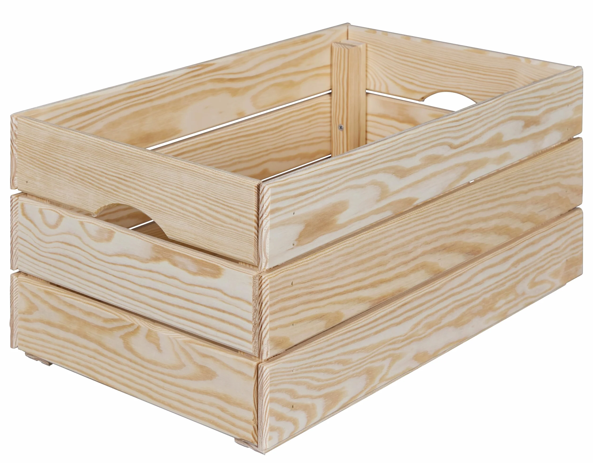 Inter Link - Caja de madera - Caja de madera maciza apilable - Caja de almacenaje, Para fruta, verdura, vino, jardín, baño, cuarto de juegos - Ahorro de espacio, práctica - 65 x 31,5 x 23cm Valloni L