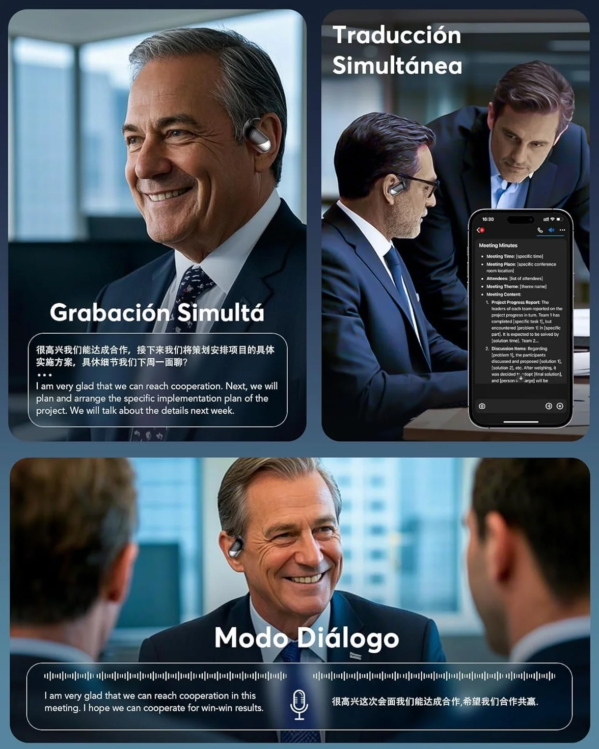 Paekole Auriculares Traductor en Tiempo Real con IA, Traductor Instantáneo de Voz 198 Idiomas, Auriculares Traductores Inalámbricos Abiertos 3 en 1, Bluetooth 6.1, 60H Batería para Reuniones y Viajes