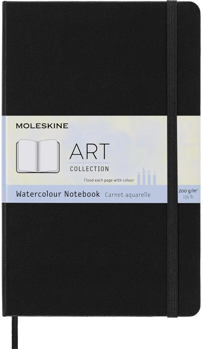 Moleskine ARTQP084 Cuaderno de acuarelas colección art, Color Negro, Grande