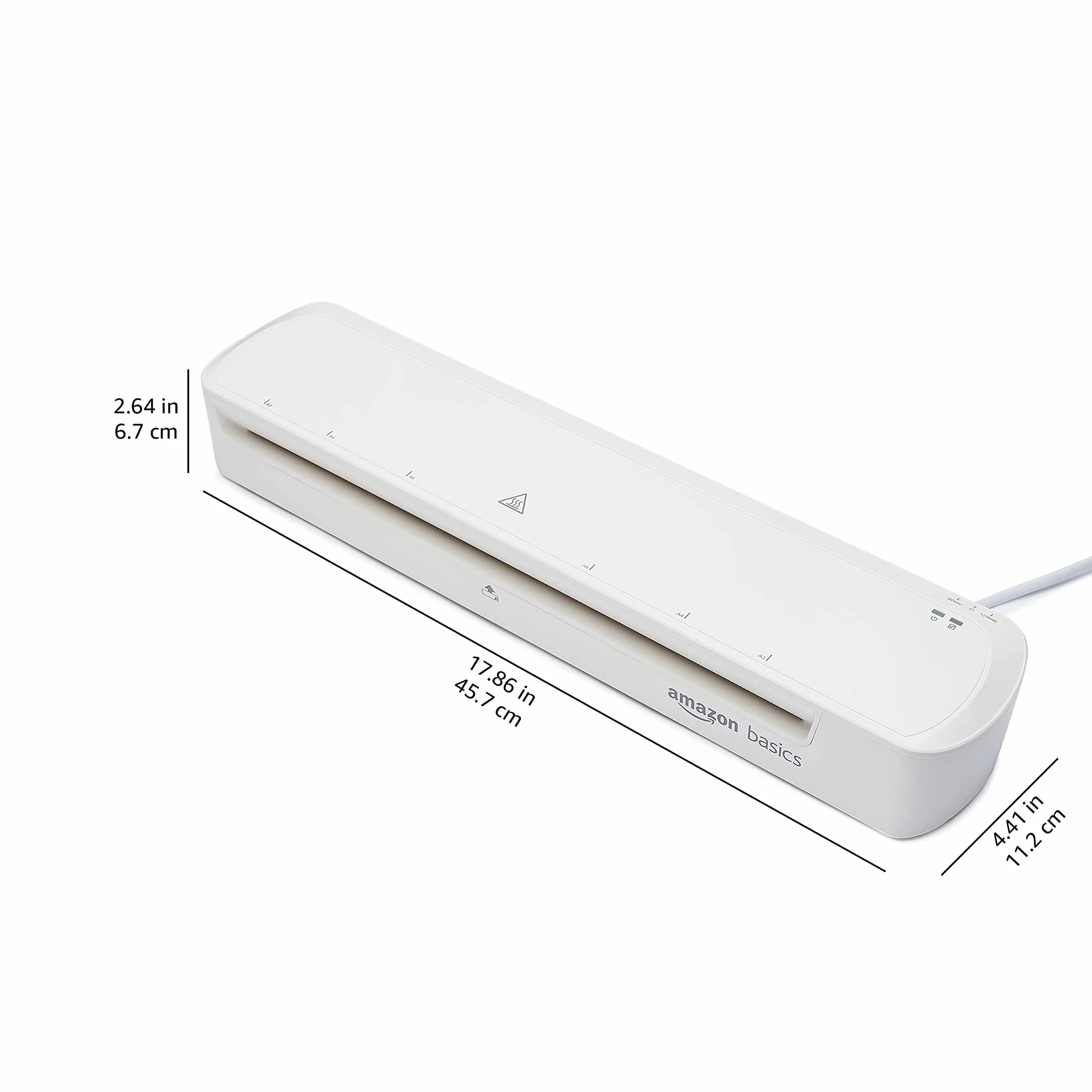 Amazon Basics Laminadora térmica, tamaño A3, incluye 20 láminas para plastificar, Blanco
