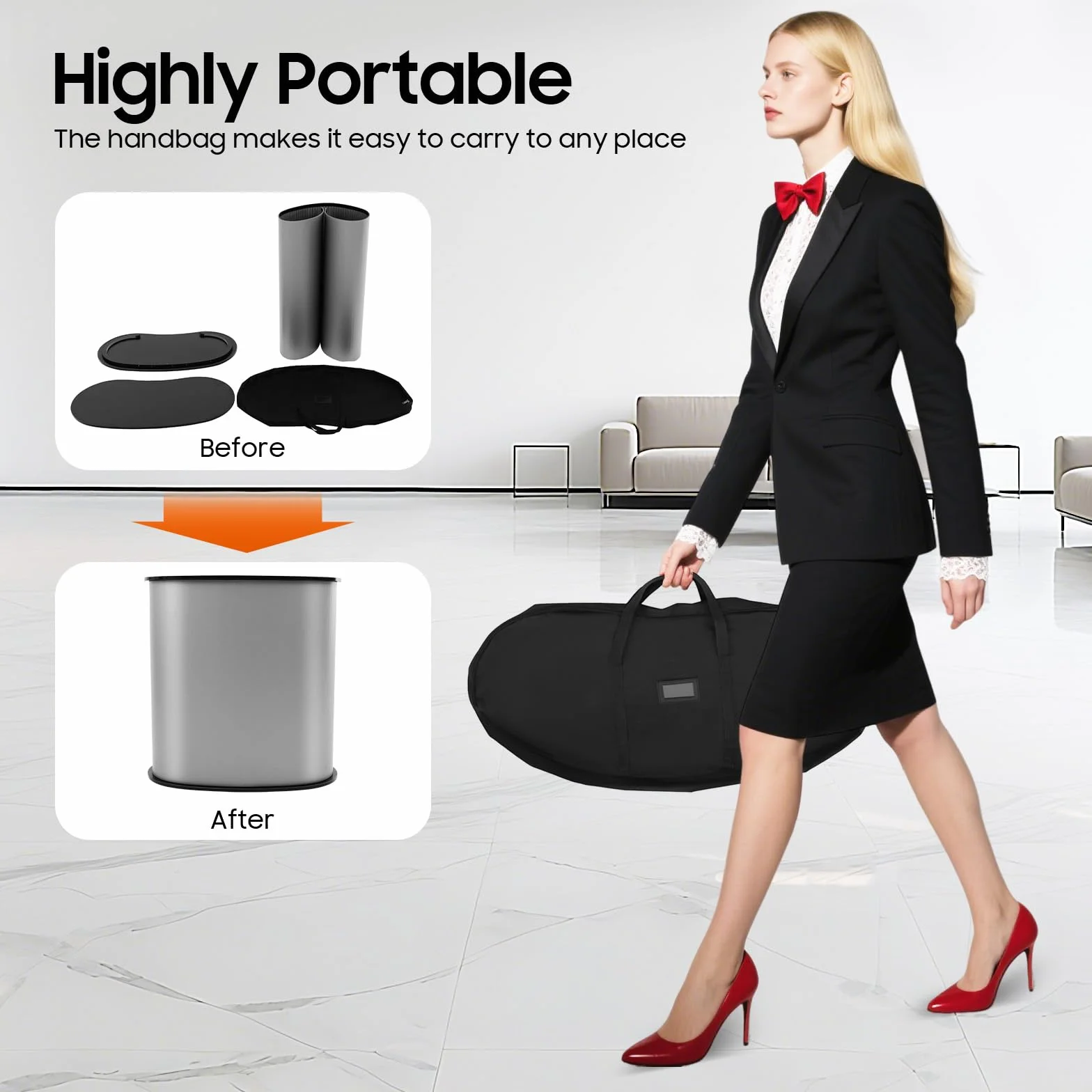 Meseta plegable de recepción 40 x 90 x 90 cm capacidad de carga 50 kg con compartimento de almacenamiento