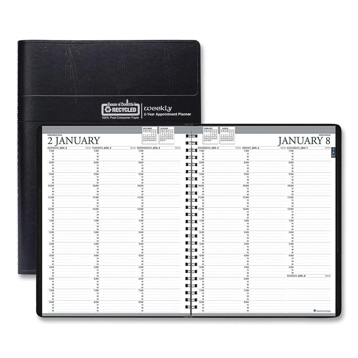 House of Doolittle Planificador semanal profesional de dos años 2024-2025, negro, 8.5 x 11 pulgadas, enero a diciembre (HOD272002-24)