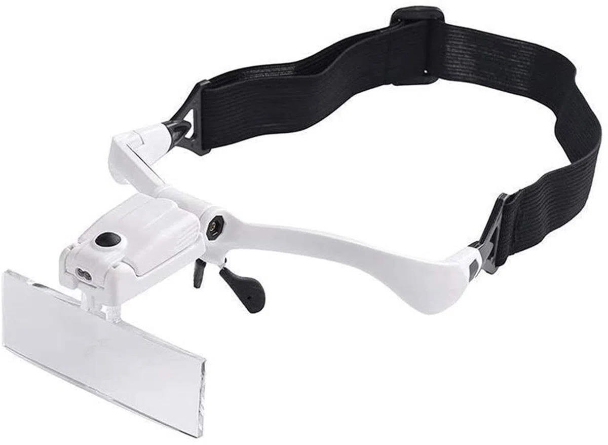 Lupa De Diadema, Gafas De Aumento con Luz para La Cabeza, Lupa De Diadema con Soporte para Gafas con Luz, Manecillas Intercambiables para Lectura, 5 Lentes Reemplazables.