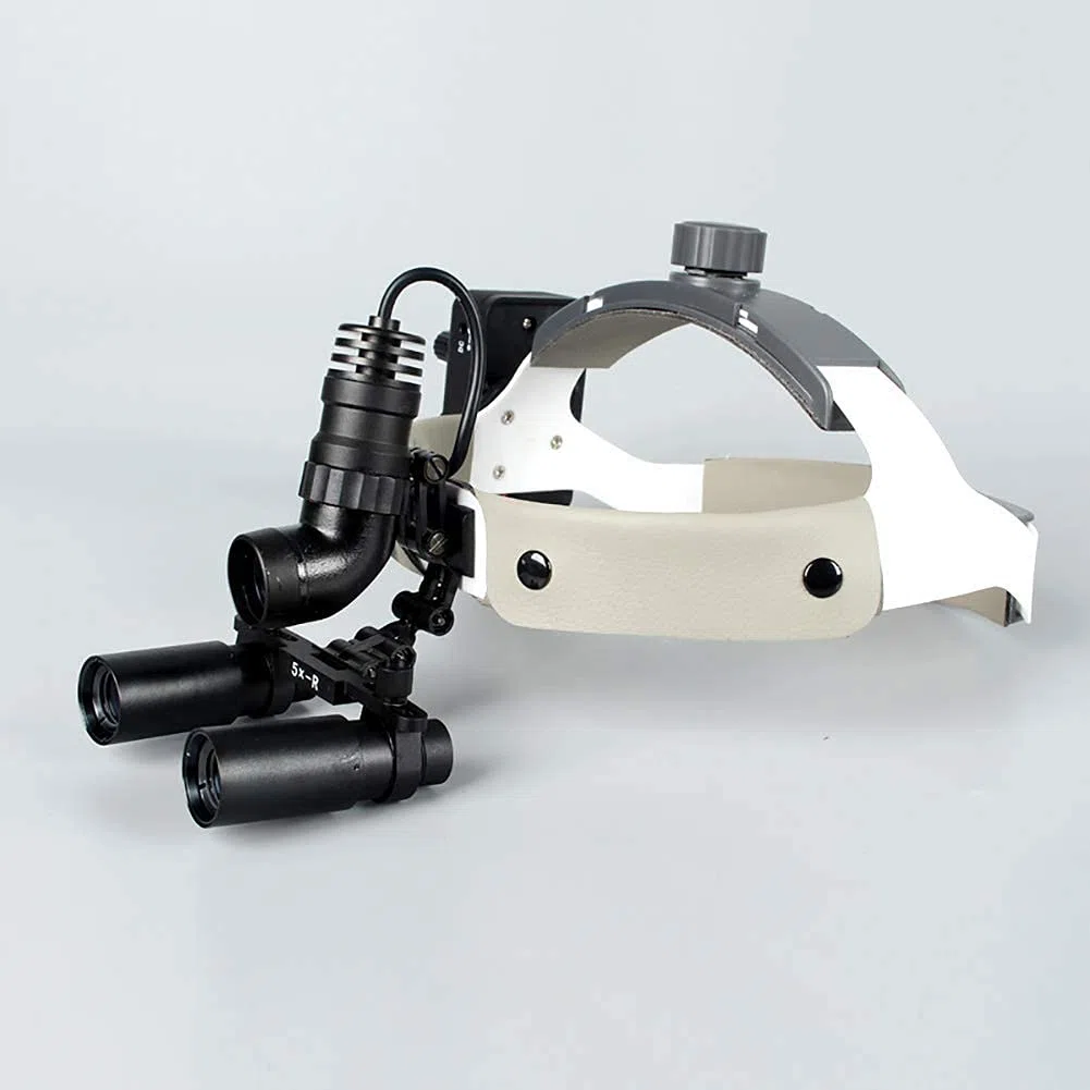 Lupas Dentales De Aumento 4X 5X, Lupas Quirúrgicas Binoculares, Linterna Frontal Quirúrgica Led De 5W, Diadema Dental, Ampliamente Utilizadas En Odontología, Cirugía Estética Y Laboratorio.