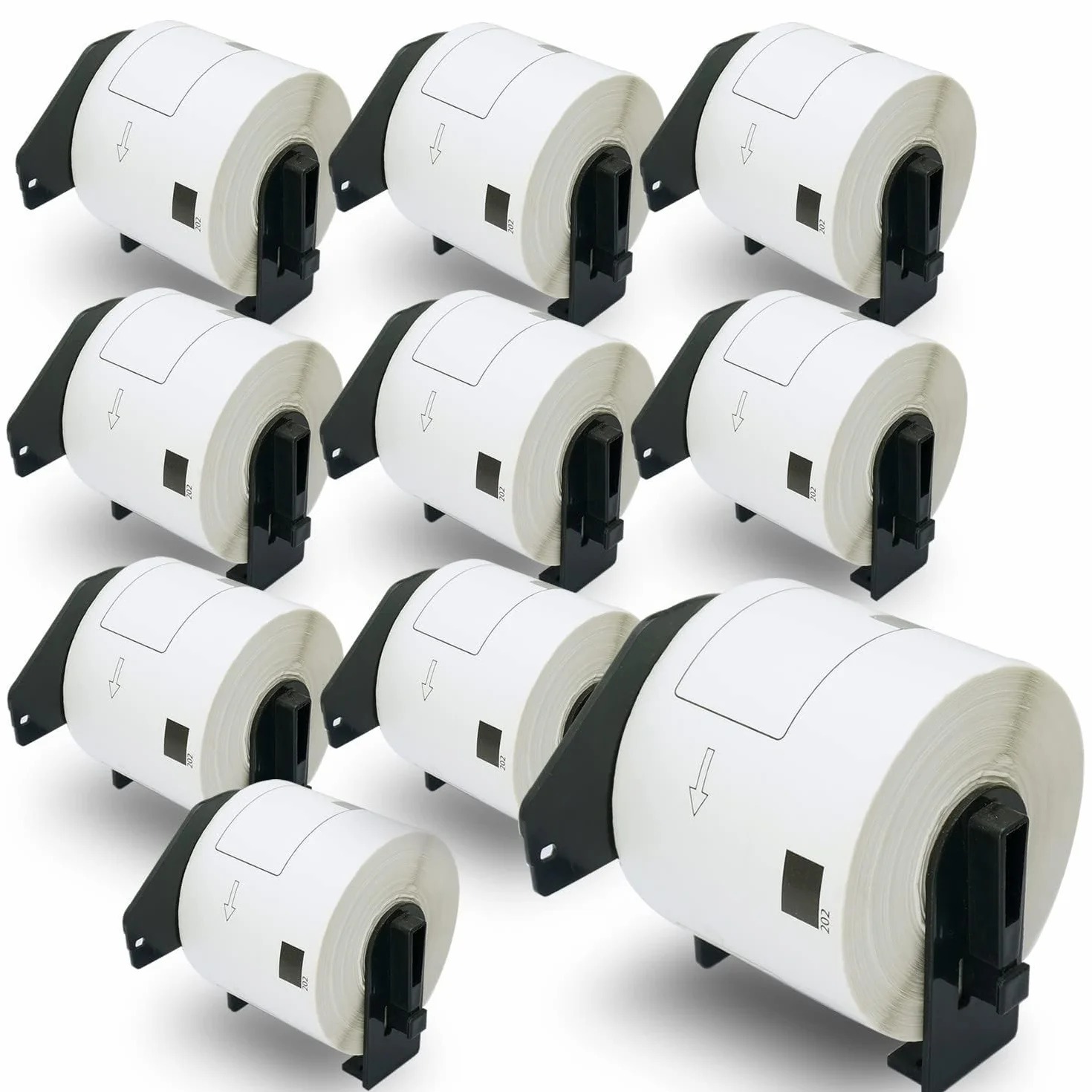 BETCKEY - 10 Rollos de DK-11202 Etiquetas Precortadas para Envíos Compatible con Brother, 62mm x 100mm, 3000 Etiquetas para Impresoras de Etiquetas QL