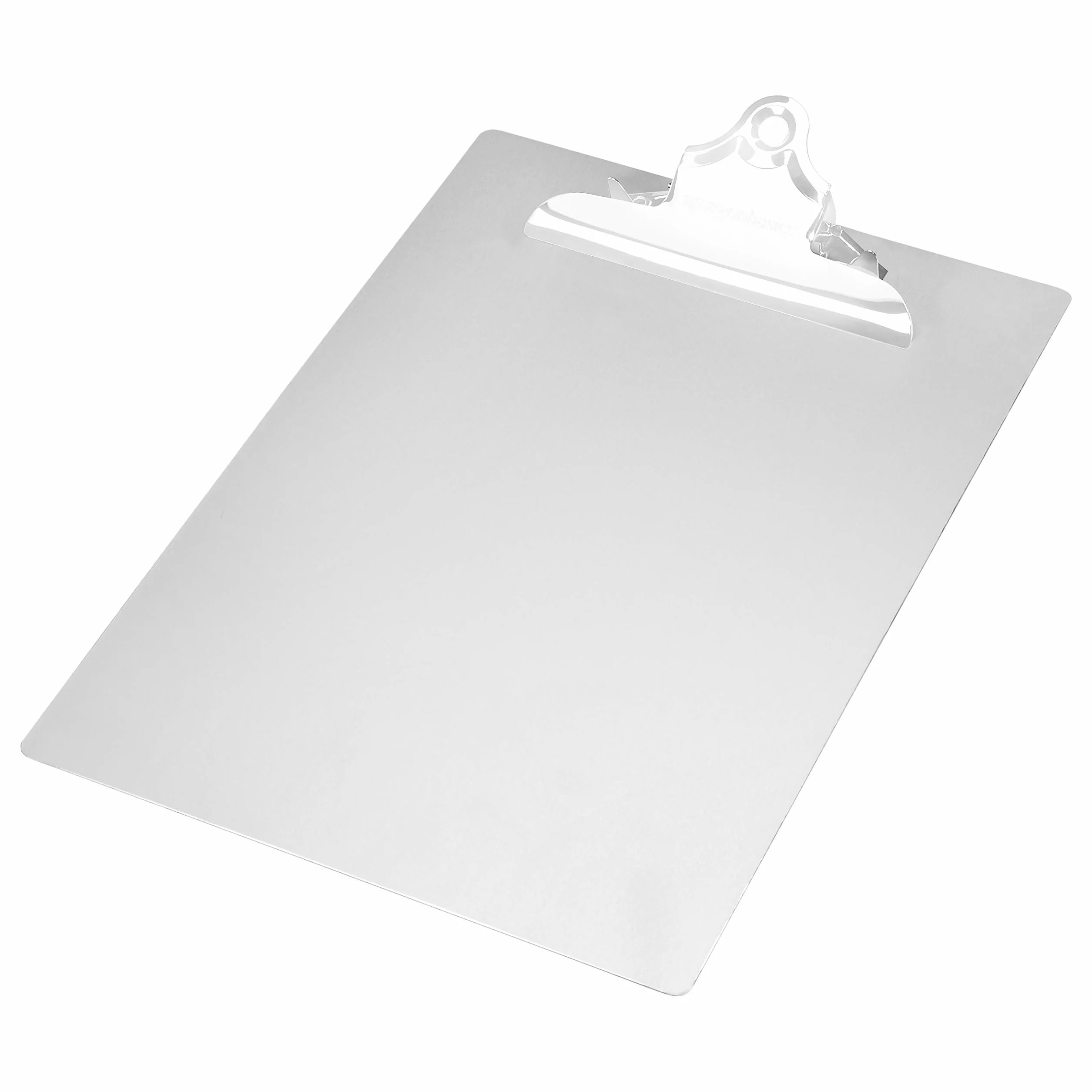 Amazon Basics Portapapeles de aluminio, tamaño carta, clip estándar, 6 Unidads, Plateado
