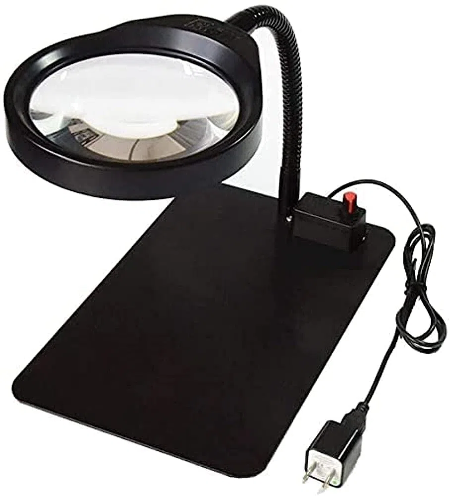 Lupas, Lámpara de Aumento LED de Escritorio Brillo Ajustable Manguera de Curva Flexible Mantenimiento Lectura Iluminación Lupa/10* Vision