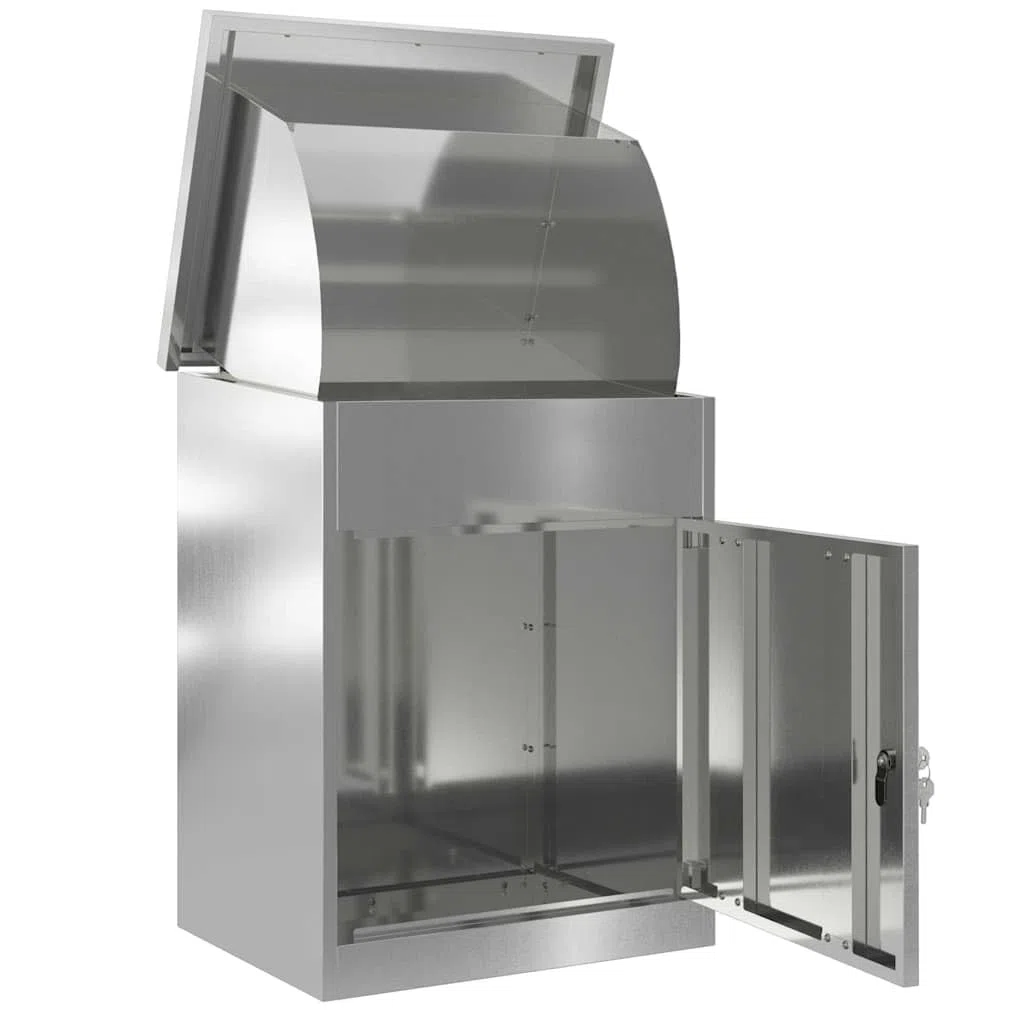 vidaXL Caja de Entrega de Paquetes Negro 44 x 35 x 59 cm, Buzón de Jardín y Terraza, Diseño Moderno, Materiales Resistente, Solución para Paquetes Seguros