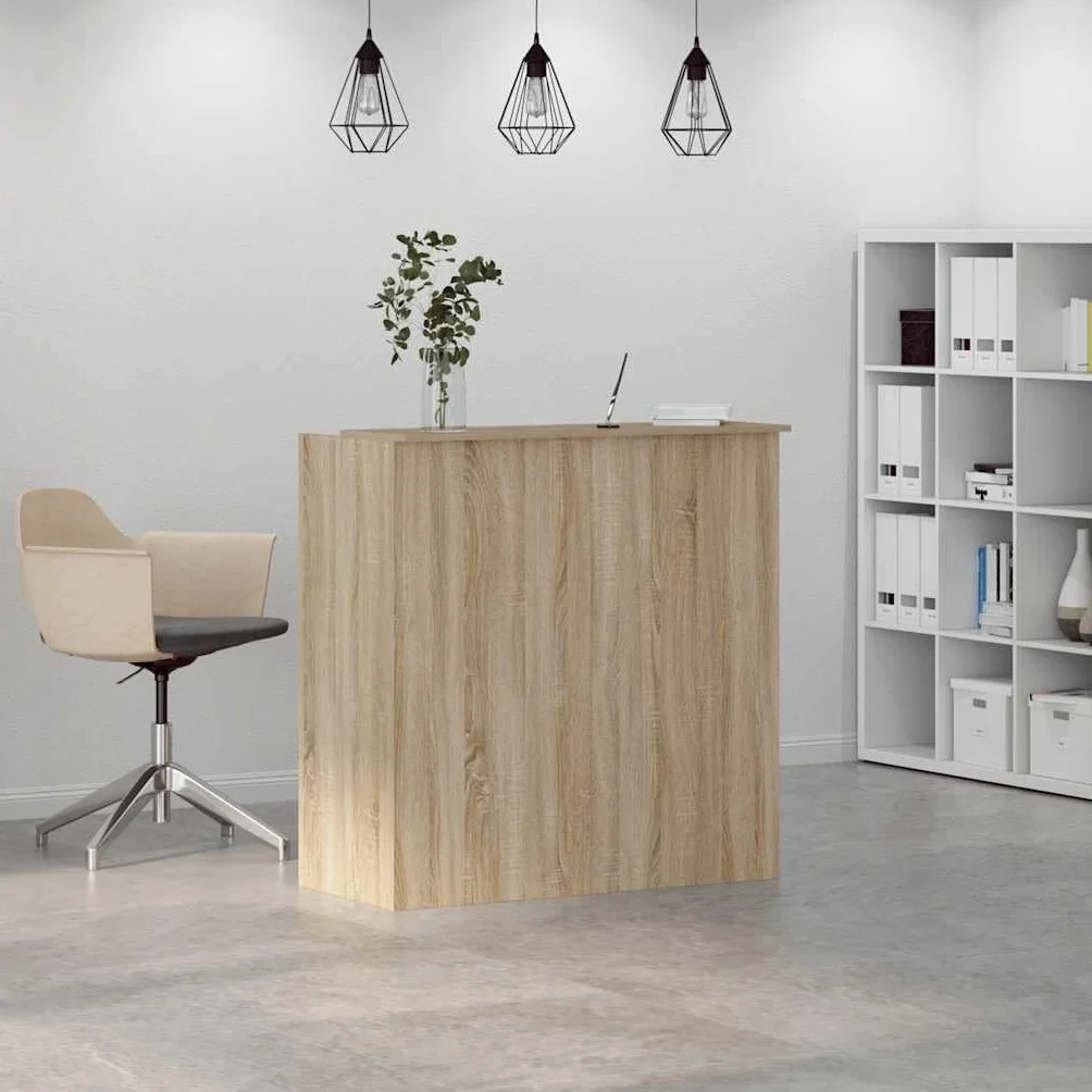 vidaXL Mostrador recepción Roble Sonoma 100x50x103,5 cm Madera ingeniería