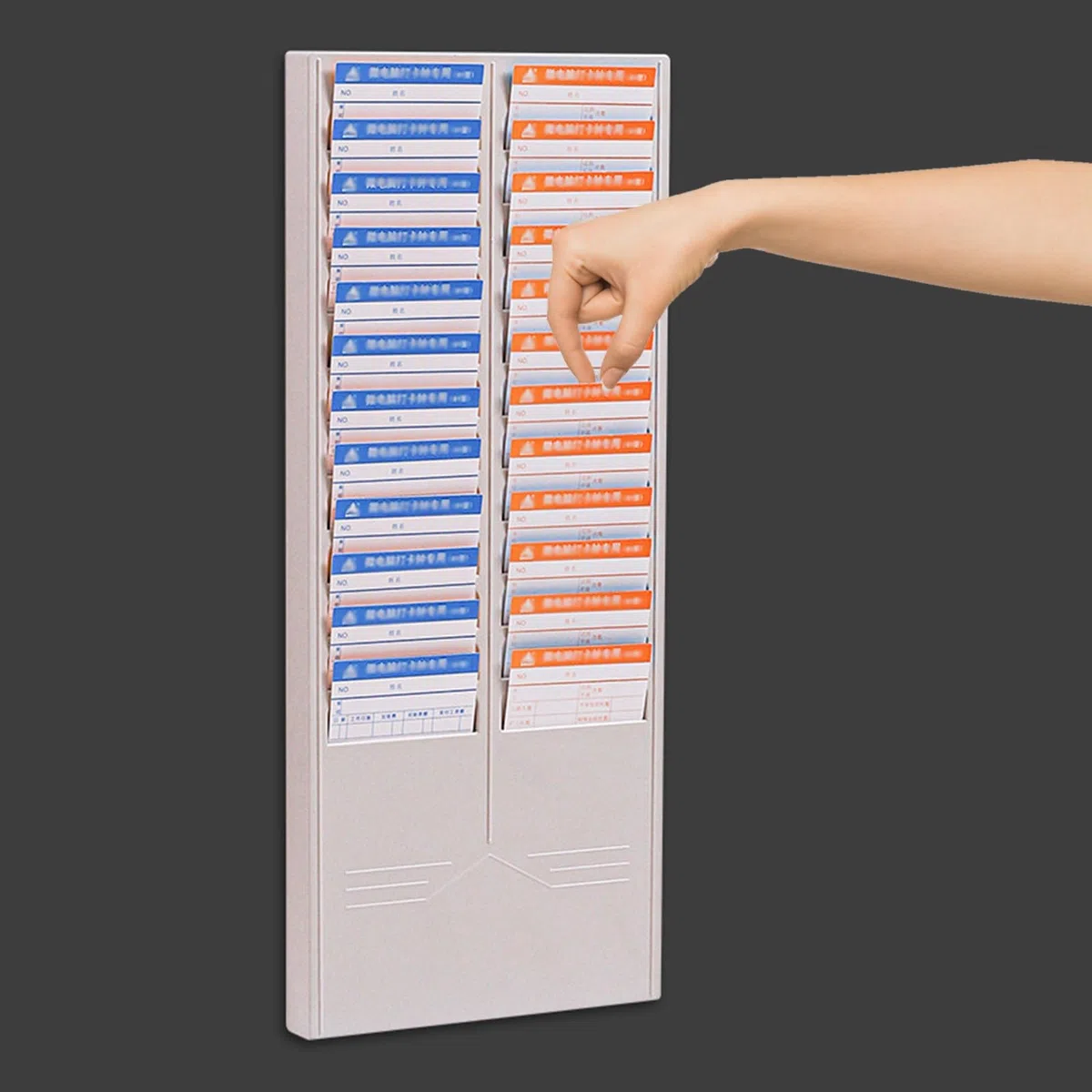 Paquete de 3 soportes de plástico para tarjetas de tiempo, soporte de pared para grabación de asistencia y nómina para reloj de oficina, 24 ranuras
