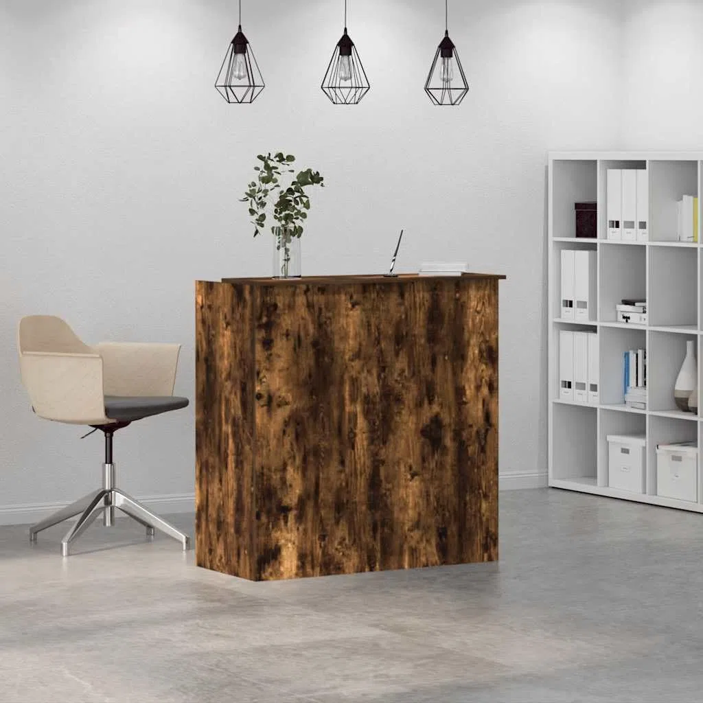 Receptor de recepción de madera 100 x 50 x 103,5 cm con espacio de almacenamiento integrado para oficina o práctica