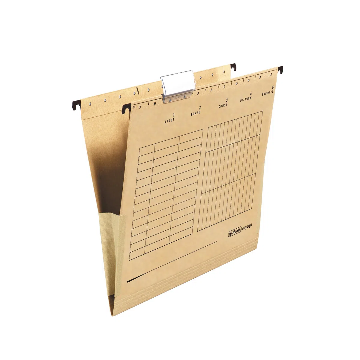 Herlitz UniReg 10843373 - Carpetas suspendidas con pliegues (25 unidades), color marrón (importado de Alemania)