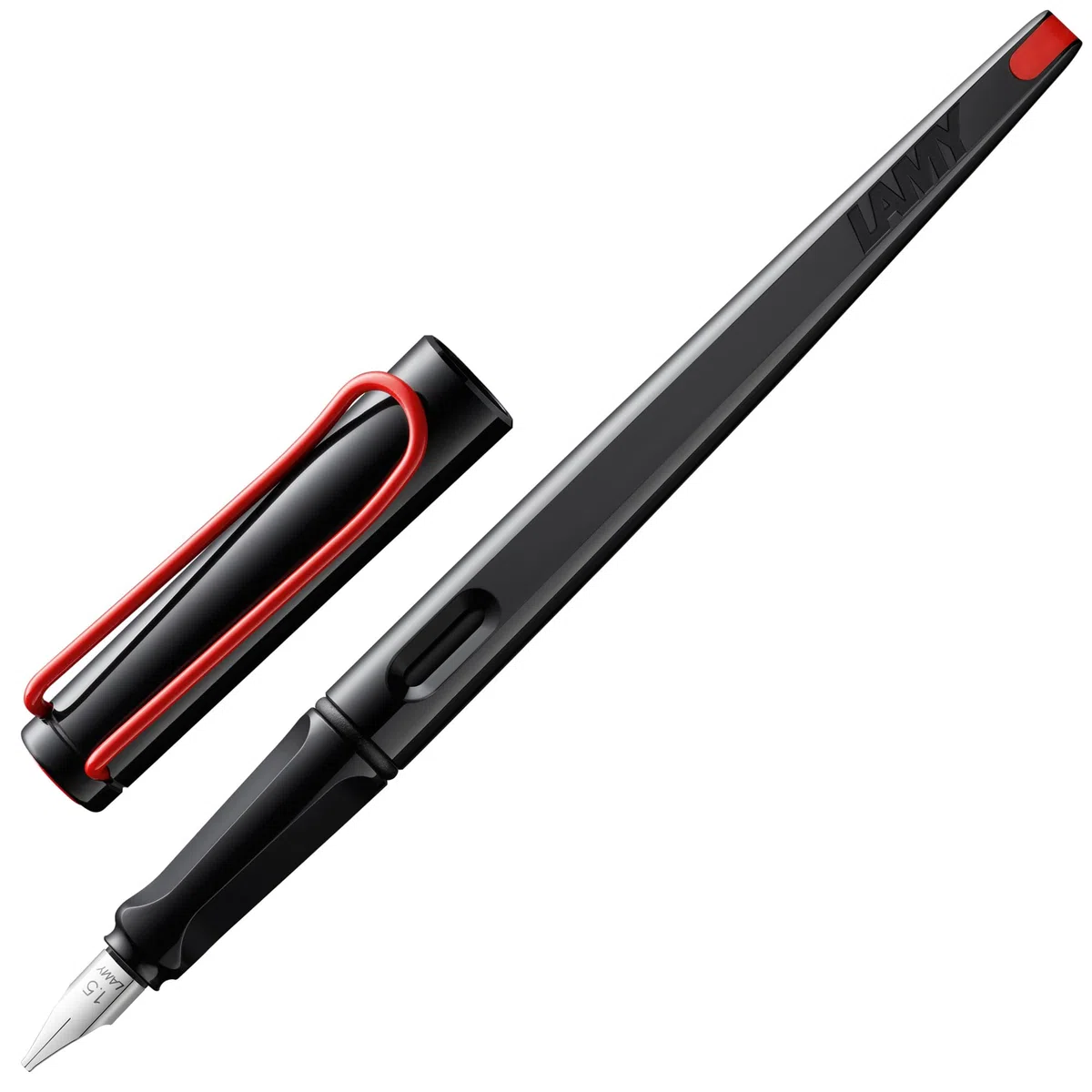 Lamy joy black pluma caligráfica - con empuñadura ergonómica y plumín de acero pulido de 1,5 mm - Pluma caligráfica con plumín caligráfico - cartucho de tinta T 10 blue incl.