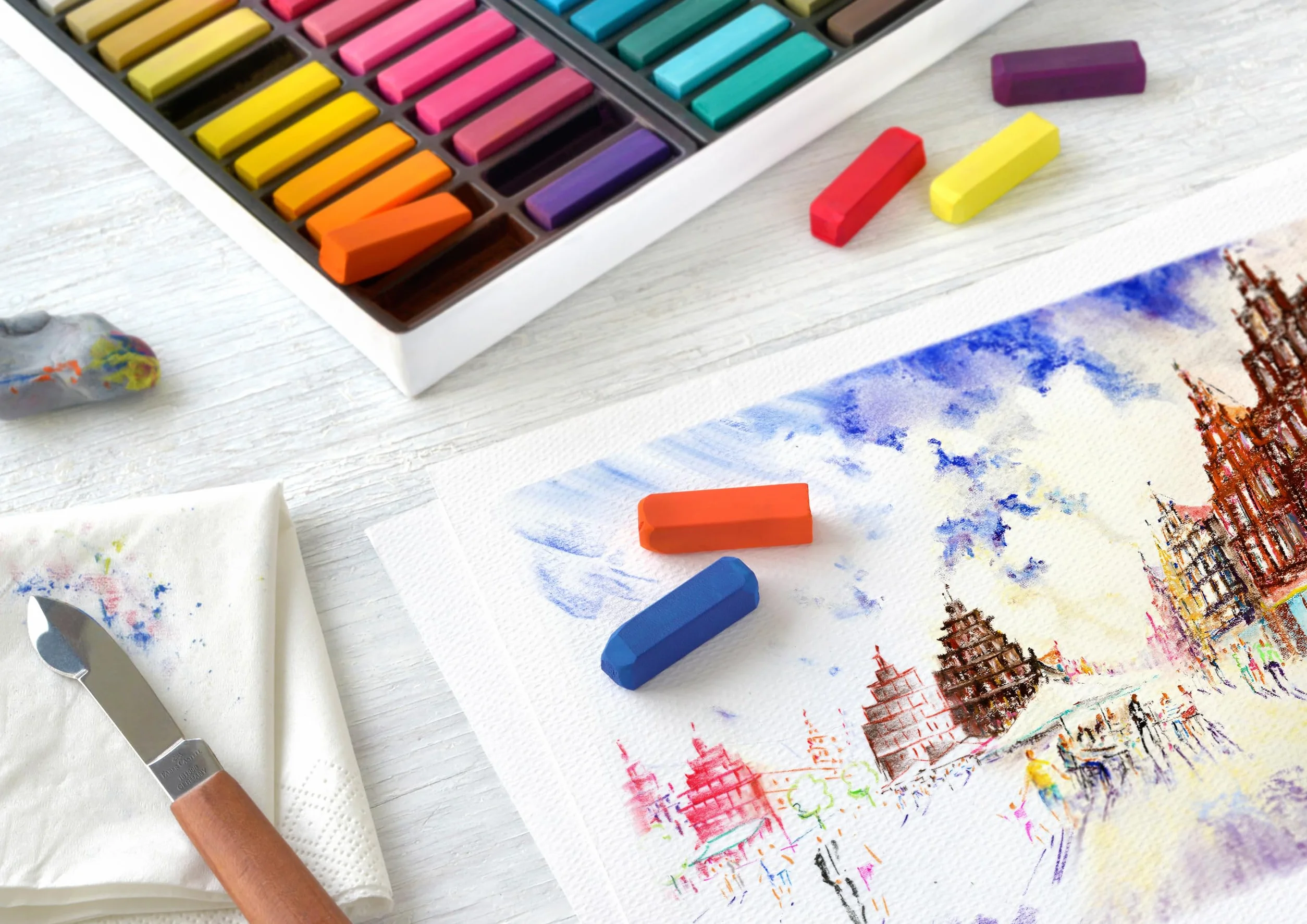 Faber-Castell Estuche de Cartón 72 Tizas Pastel Mini Multicolor