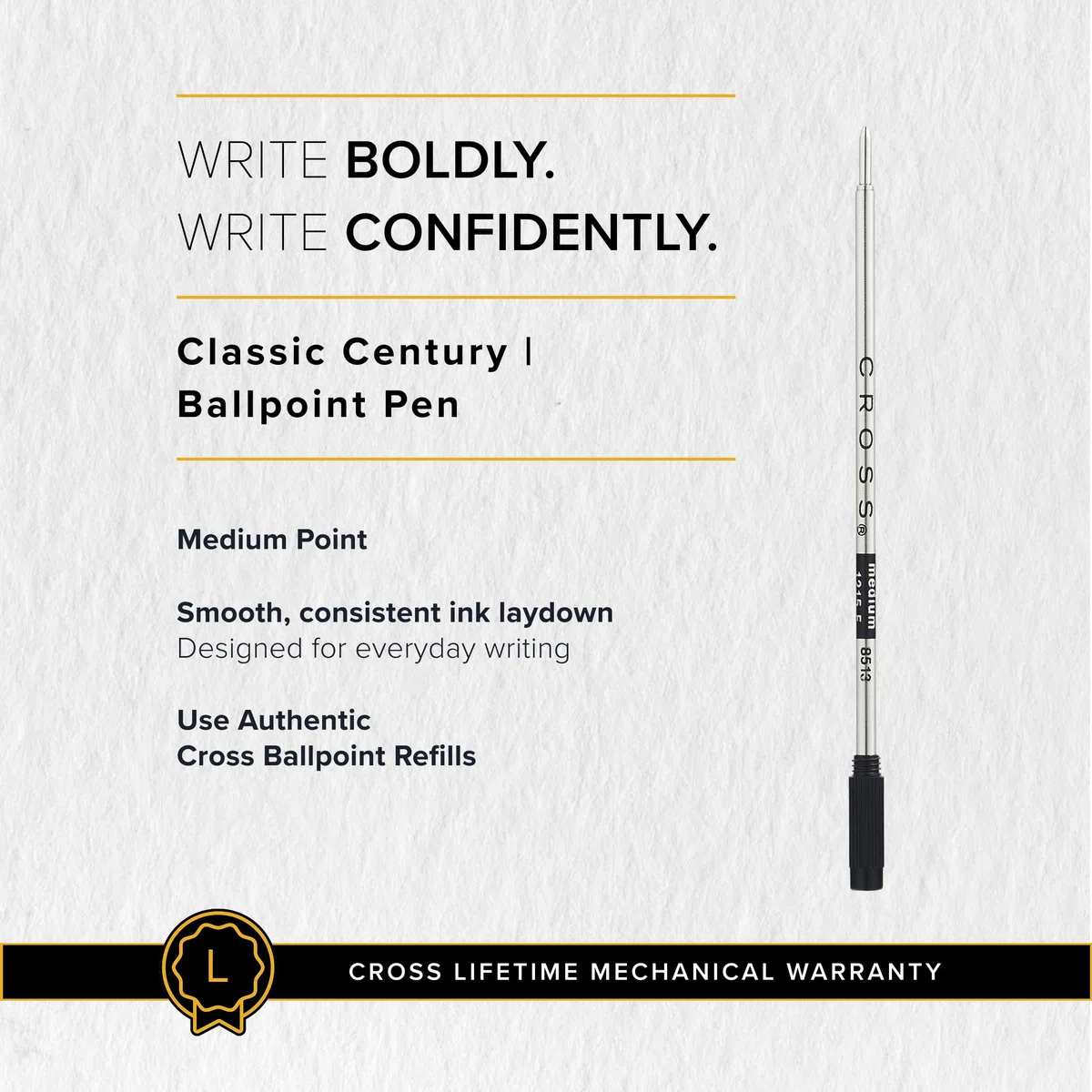 Cross Classic Century - Bolígrafo chapado en oro de 23 quilates con diseño de diamante grabado chapado en oro de 23 quilates